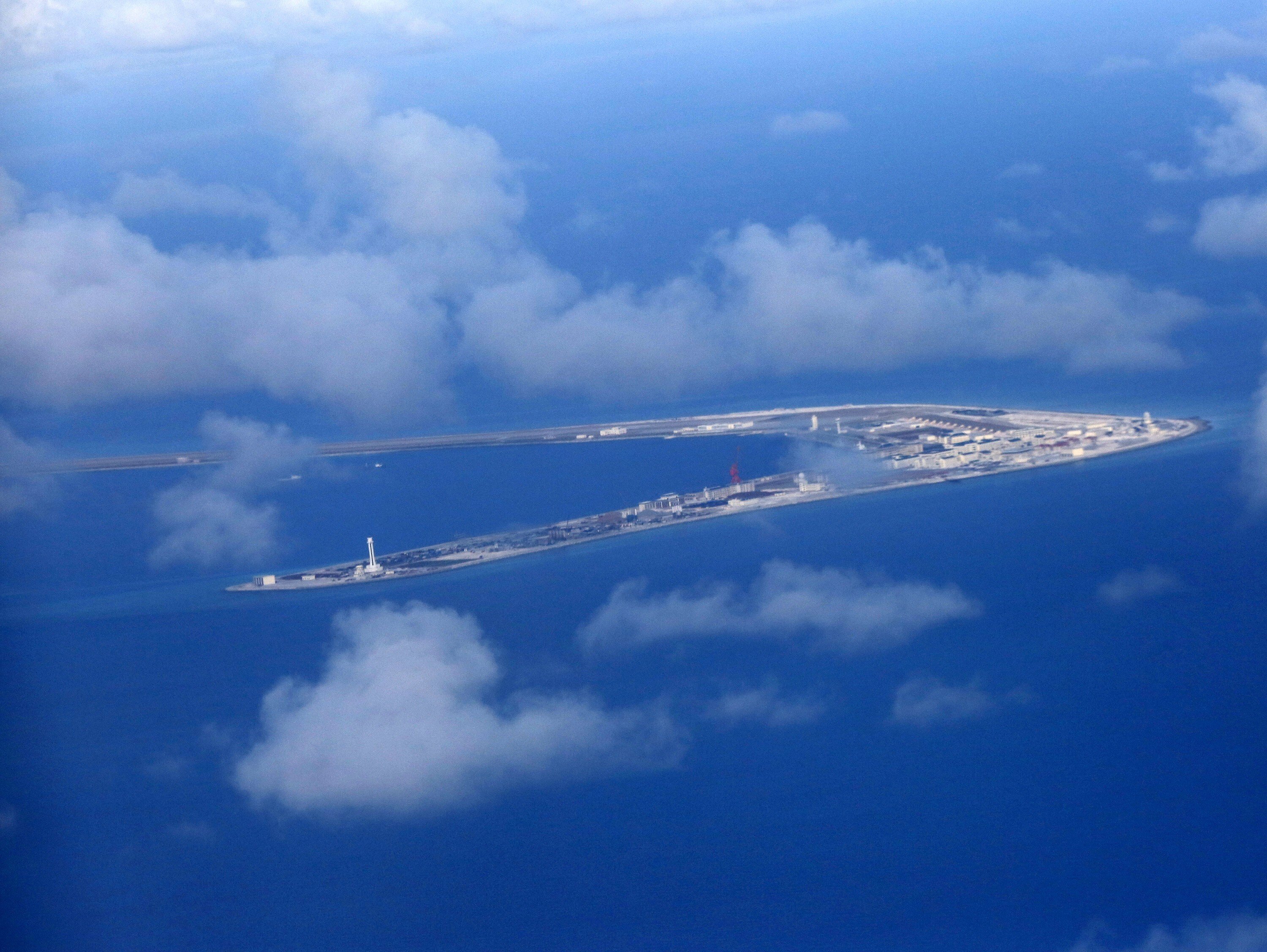 Subi reef, one of several islands claimed by China in the South China Sea. Photo: EPA