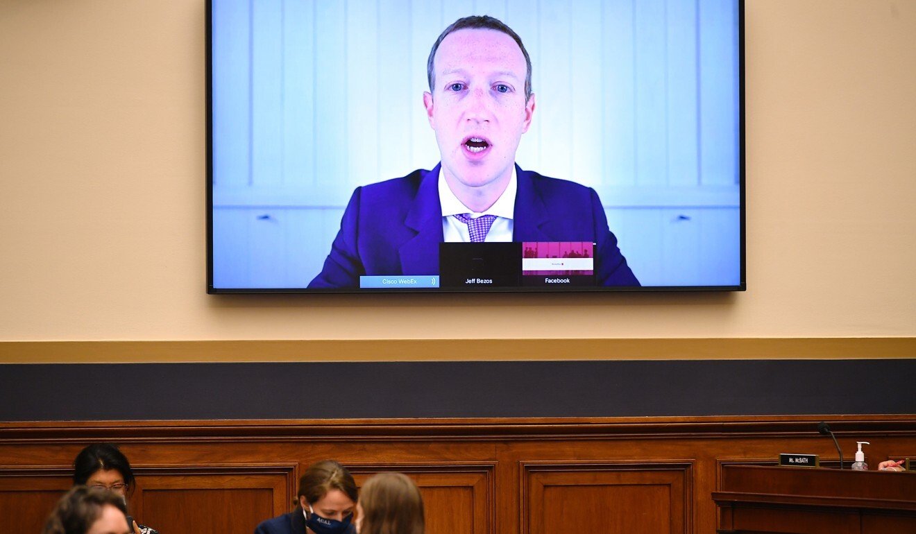 Facebook CEO Mark Zuckerberg testifies before the House Judiciary Subcommittee on Antitrust, Commercial and Administrative Law on July 29. Photo: EPA-EFE