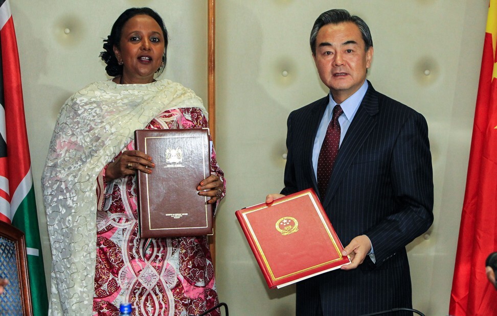 Amina Mohamed, who served as Kenya’s cabinet secretary for foreign affairs from 2013 to 2018, with her Chinese counterpart, Foreign Minister Wang Yi, in 2015. Photo: Xinhua
