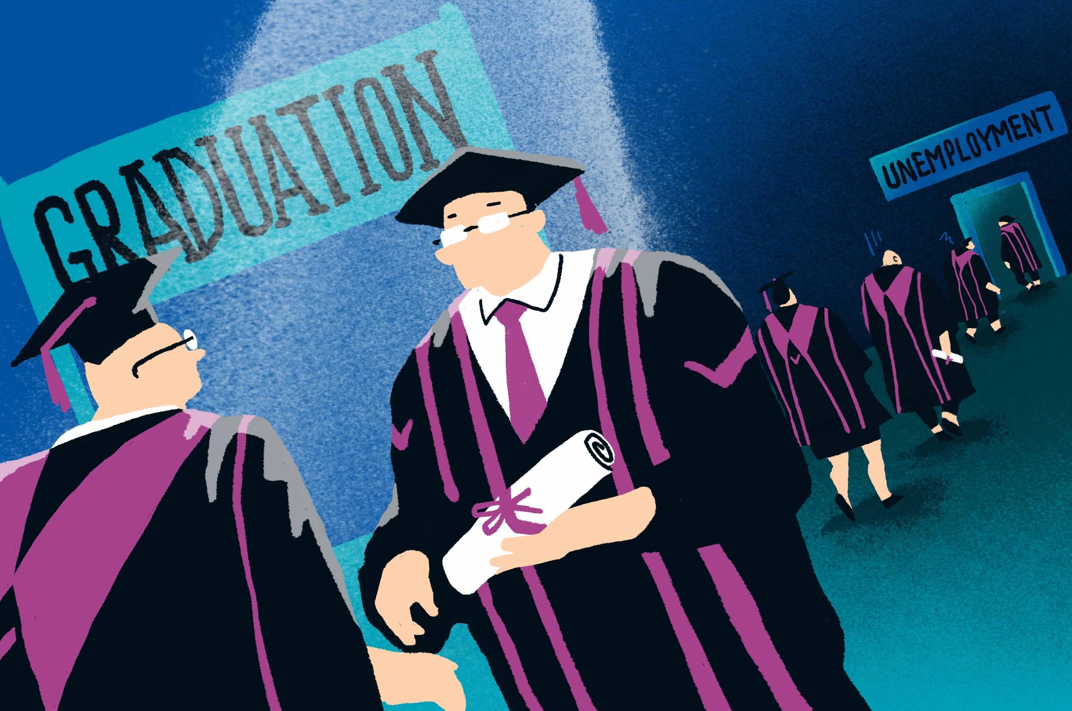 Amid gloom in Hong Kong job market, a government scheme creating thousands of temporary positions offers a silver lining. Illustration: Perry Tse