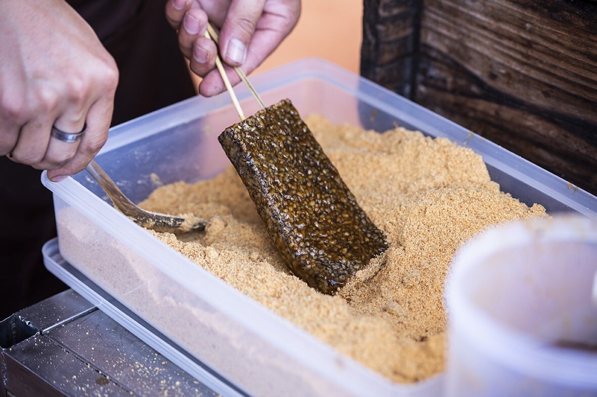 Taiwanese pig’s blood cakes, popular street food snacks served on a stick in local night markets, are just one example of the myriad ways blood is used in dishes around the world. Photo: Shutterstock