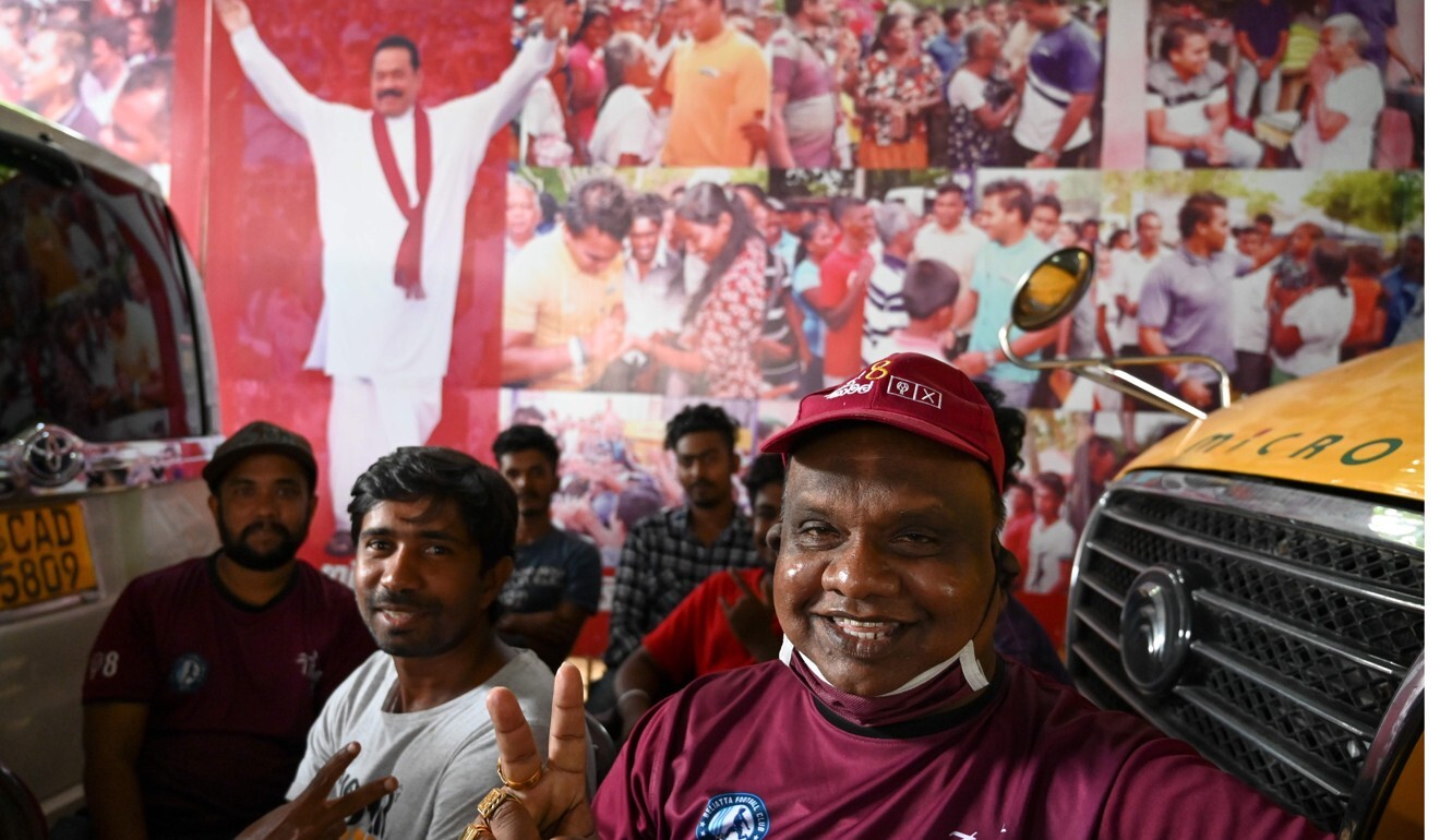 Supporters of Sri Lanka's new Prime Minister Mahinda Rajapaksa celebrate near his home on August 7. Photo: AFP