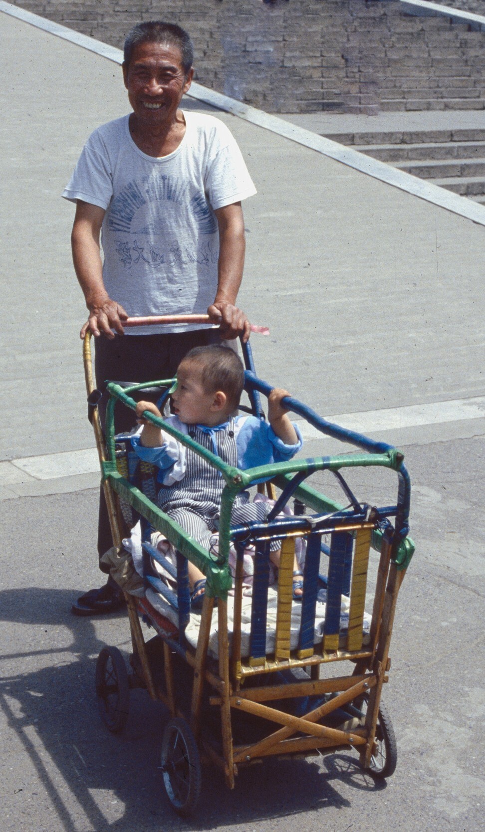A traditional pram in Beijing, 1987. Photo: Bruce Connolly
