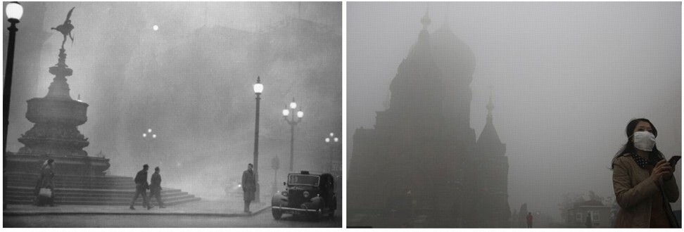 Spot the difference: London in 1952 and smog in Beijing (pre-coronavirus).