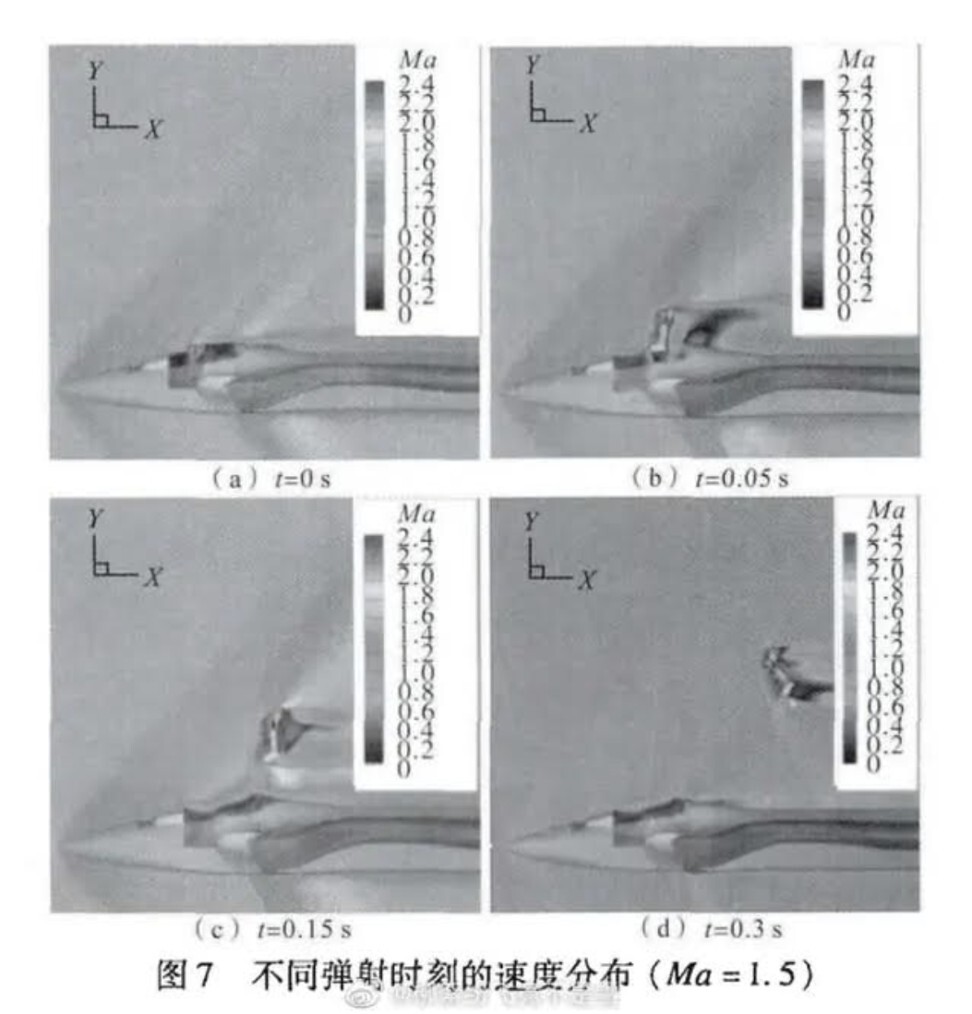 El boceto de diseño para la variante J-20 biplaza, con una configuración de cabina similar a la del Su-34 ruso.  Foto: Folleto