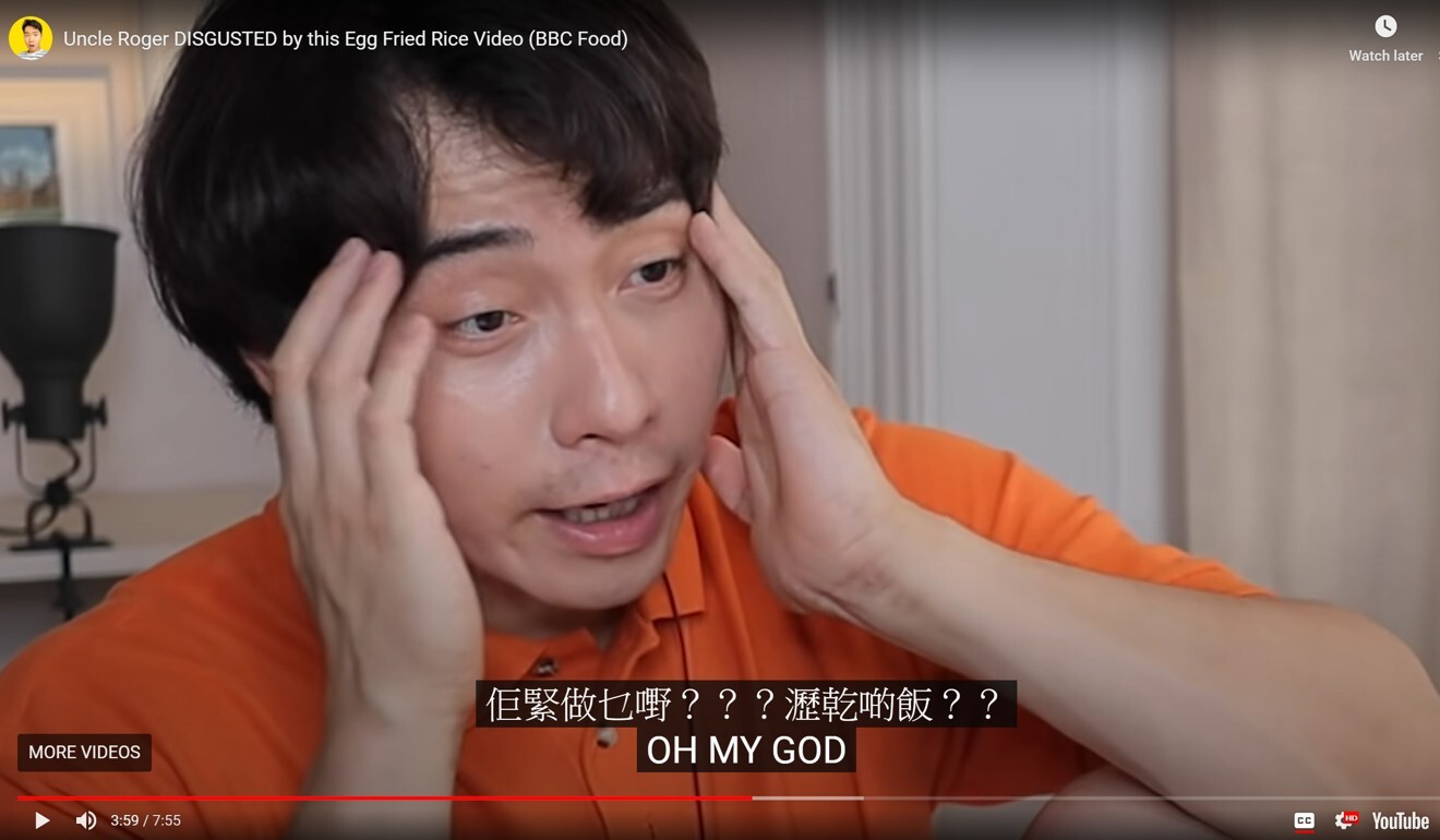 Comedian Nigel Ng's “Uncle Roger” despairs at BBC Food presenter Hersha Patel's rice-cooking skills. Photo: YouTube