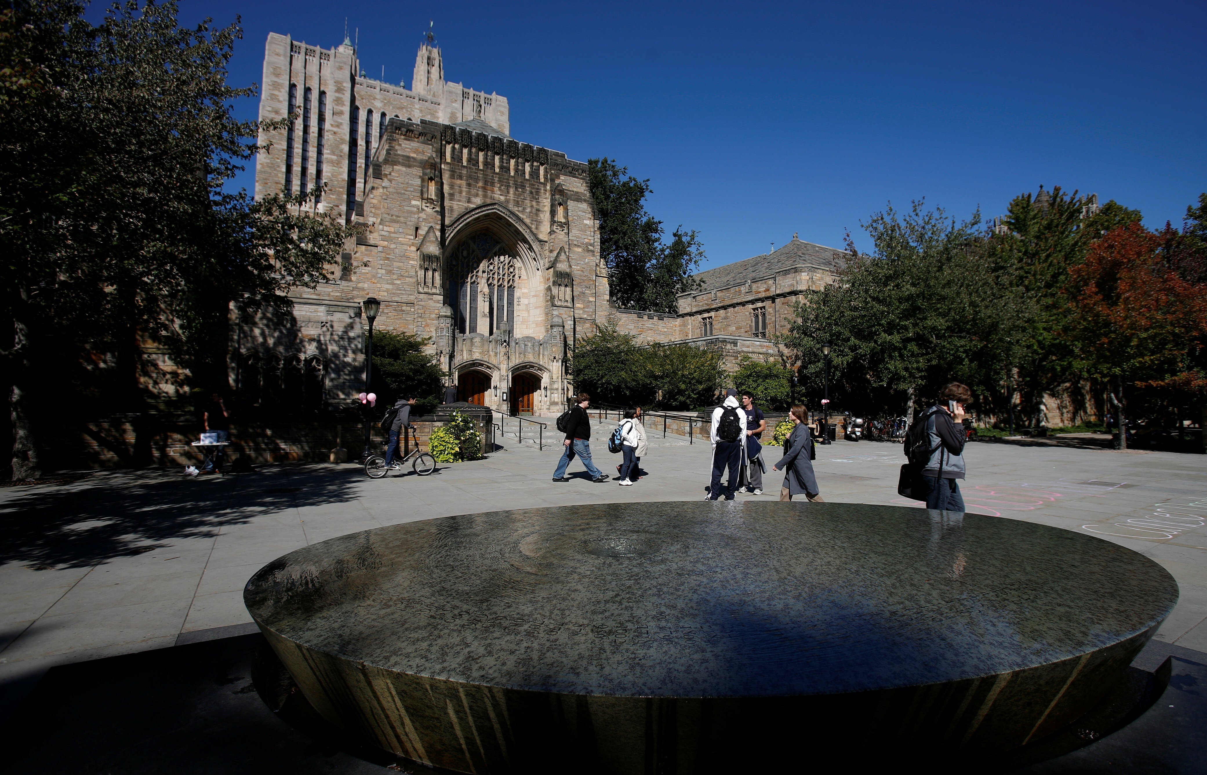 Students walk on the campus of Yale University in New Haven, Connecticut. Photo: Reuters