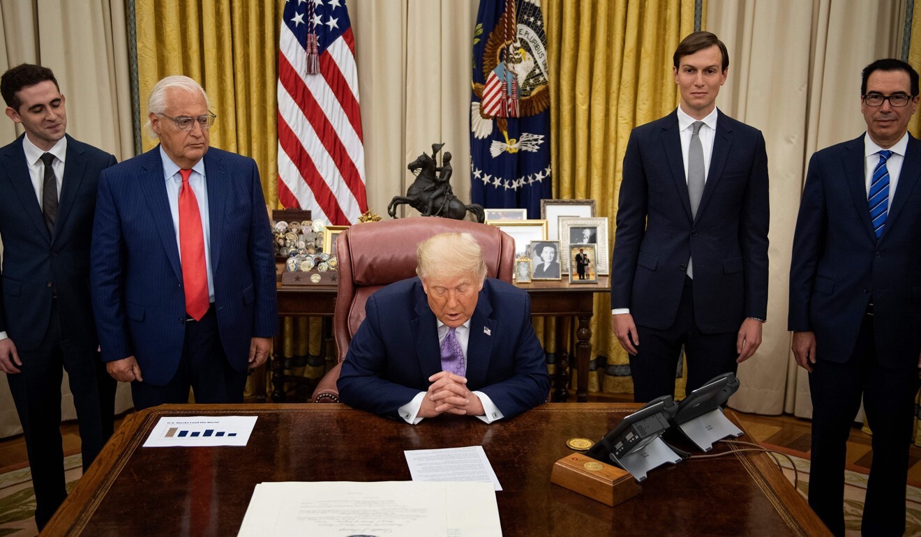 The Trump administration announces the UAE-Israel deal on August 13. Photo: AFP