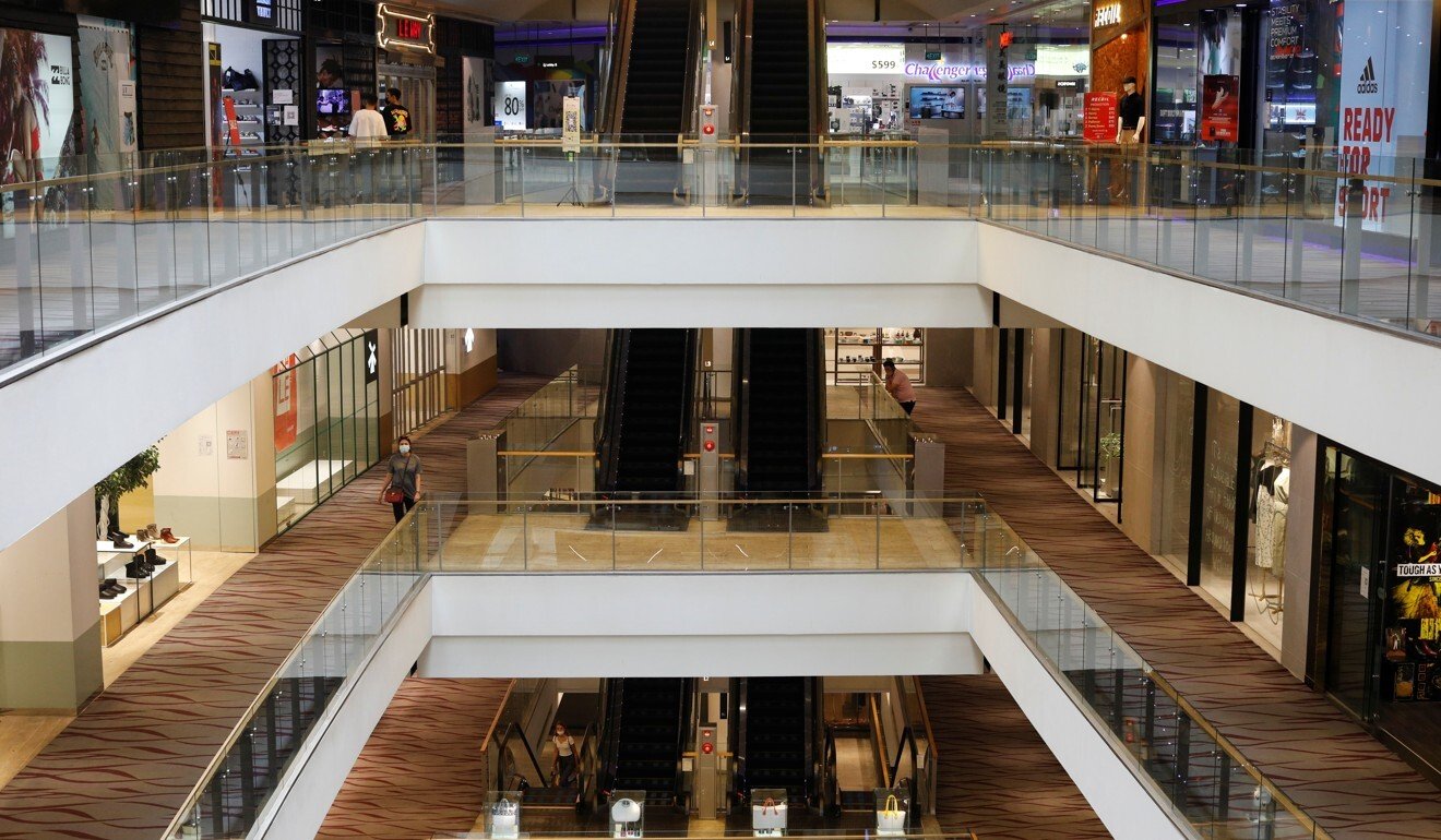 A largely empty shopping centre in Singapore in August 2020. Photo: Reuters
