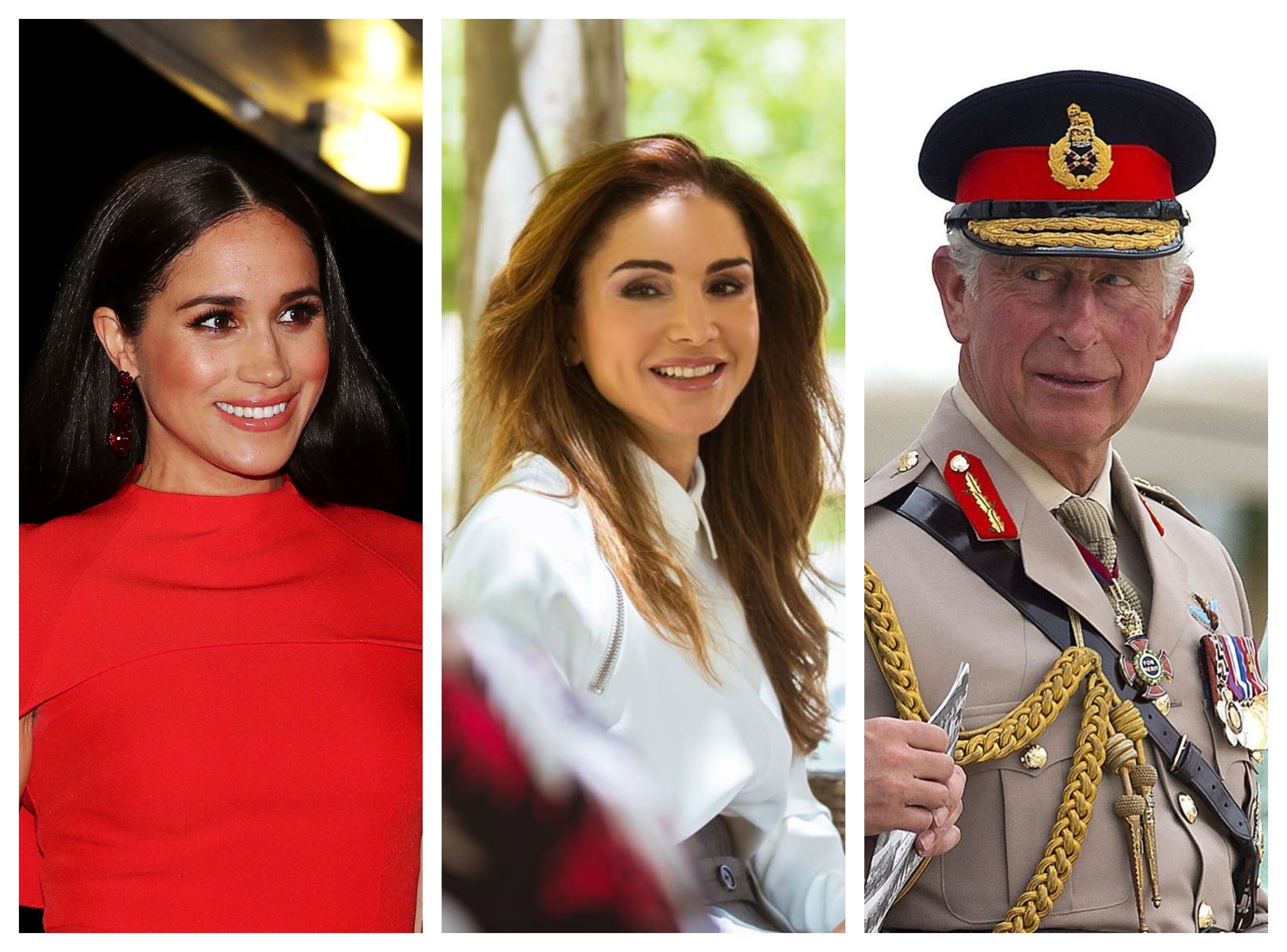 Royals who have written books: Meghan Markle, Queen Rania of Jordan, Prince Charles. Photos: Reuters, @queenrania/Instagram, @charlesprinceofwales/Instagram