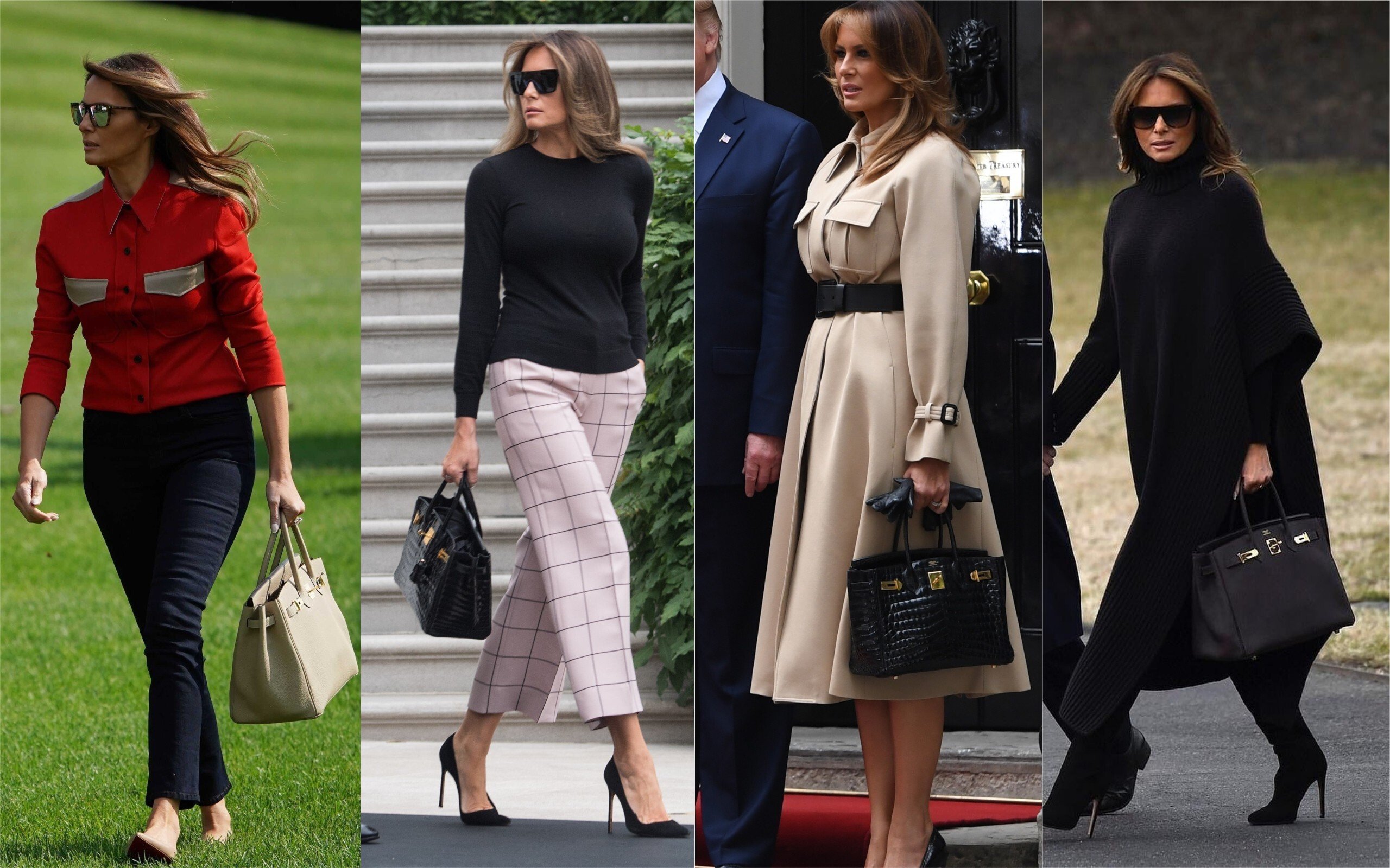 This bag lady is not short of a dime – Melania Trump’s Hermès Birkin collection is conservatively estimated to be worth US$100,000. Photos: Getty Images/@melaniatrumpfashion/Instagram