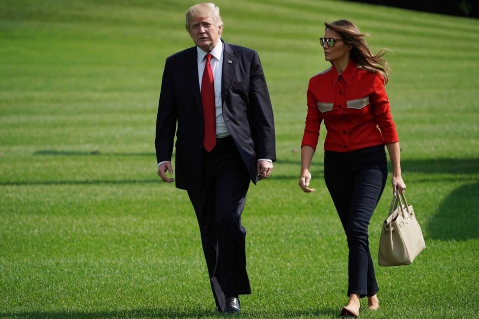 The Trumps return from a weekend at the Camp David presidential retreat. Photo: AFP/Getty Images