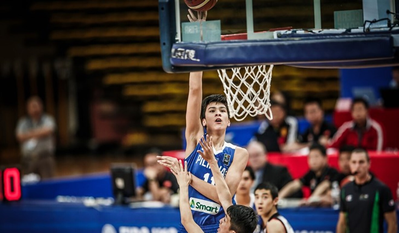 Kai Sotto scores for the Philippines against Japan at the 2018 Asian Games in Jakarta, Indonesia. Photo: Handout