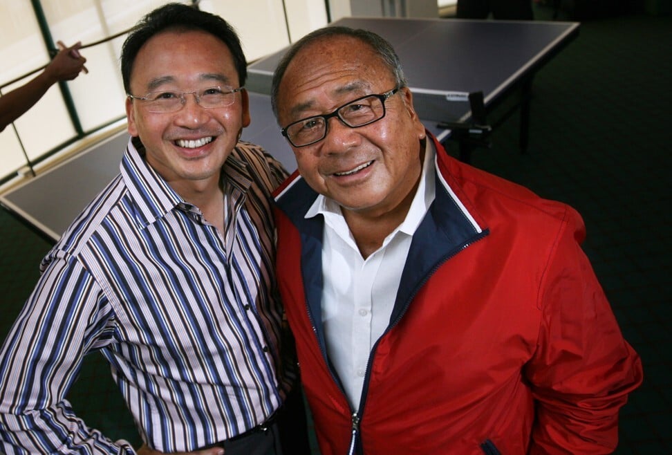 In this photo from 2009, David Lee (left) with his father Lee Man-tat. Photo: SCMP