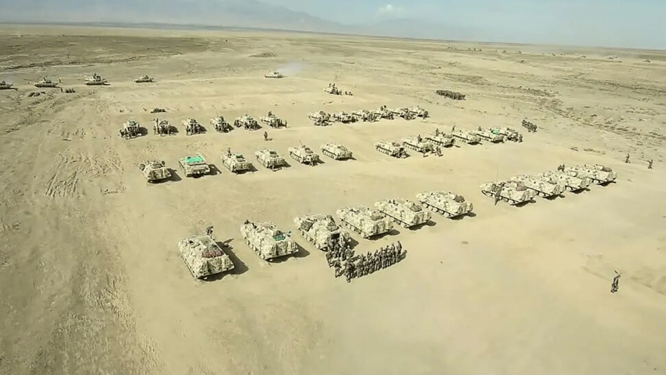 A PLA drill in the Gobi Desert had more than 1,000 soldiers from the Western Theatre Command and Rocket Force conducting a joint operation simulating countermeasures against attacks. Photo: PLA Daily