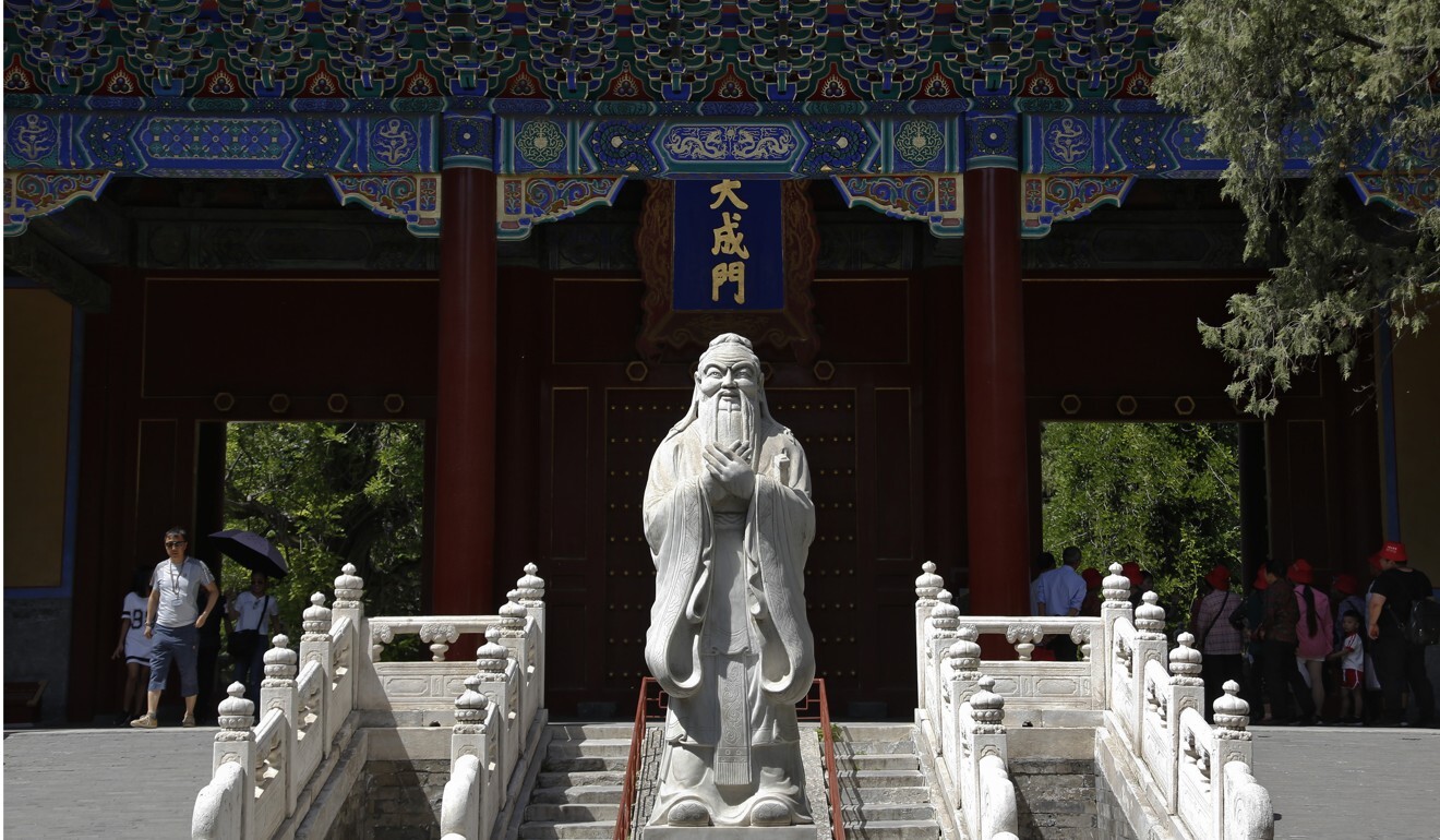A statue of ancient Chinese philosopher Confucius at the Confucius Temple in Beijing. Photo: AP