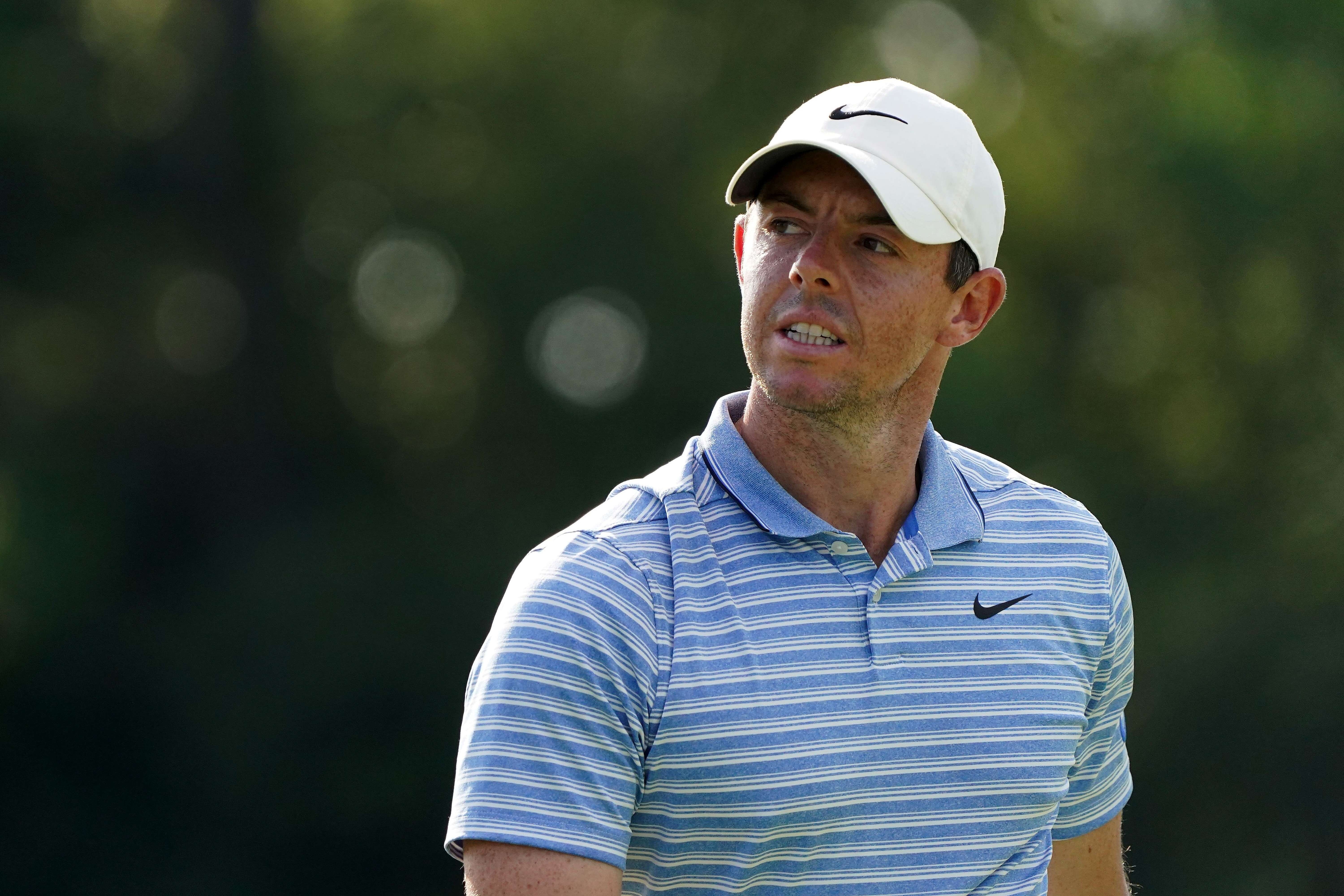 Rory McIlroy looks on from the ninth green during the second round of the BMW Championship. Photo: AFP