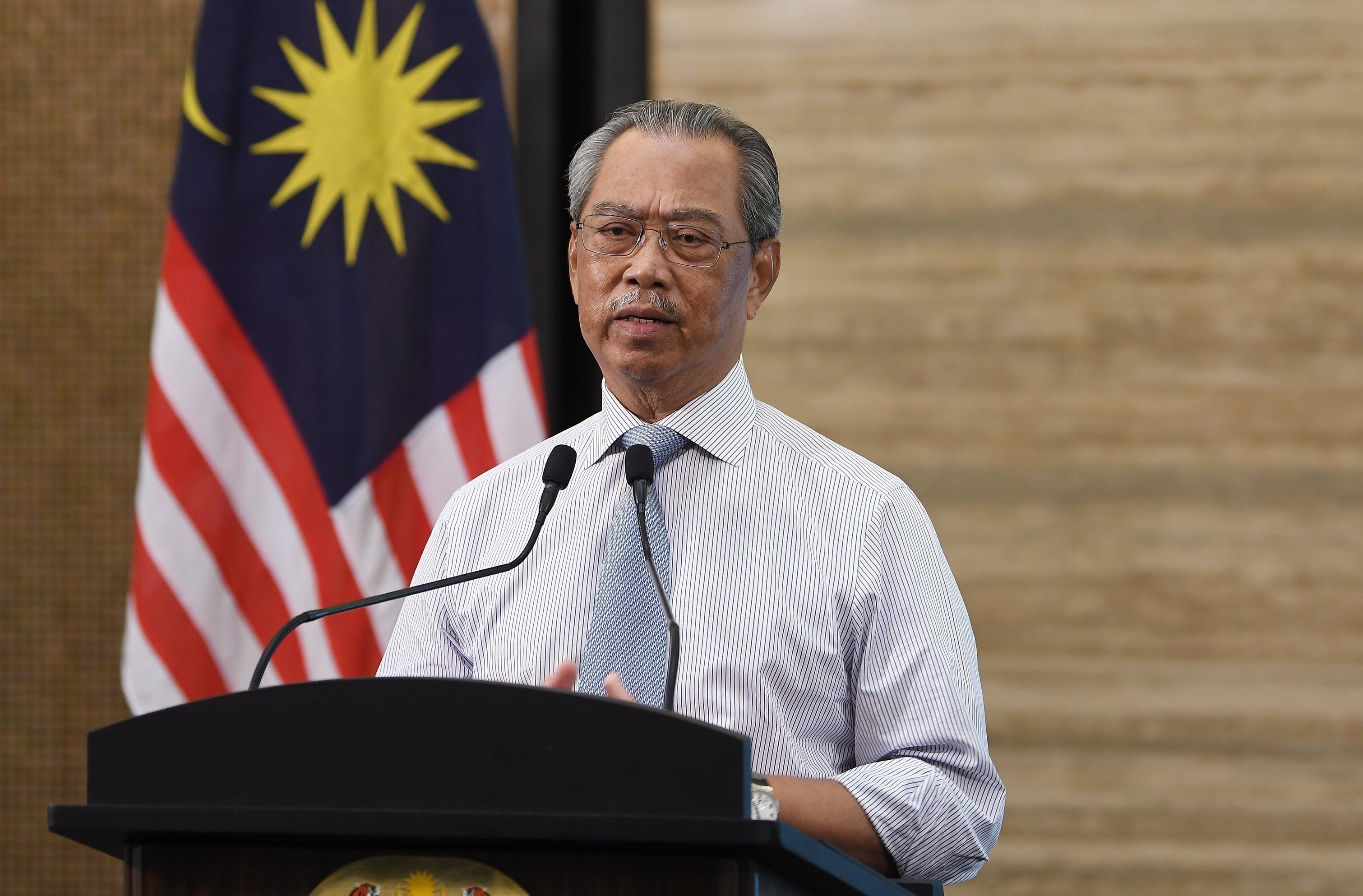 Malaysian Prime Minister Muhyiddin Yassin. Umno, now an unofficial ally of his ruling Perikatan Nasional (PN) coalition, won a landslide in the Slim by-election. Photo: DPA