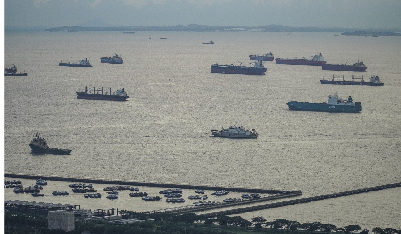 Ships travel through the Strait of Malacca, the main shipping channel between the Indian Ocean and the Pacific Ocean. Photo: Roy Issa