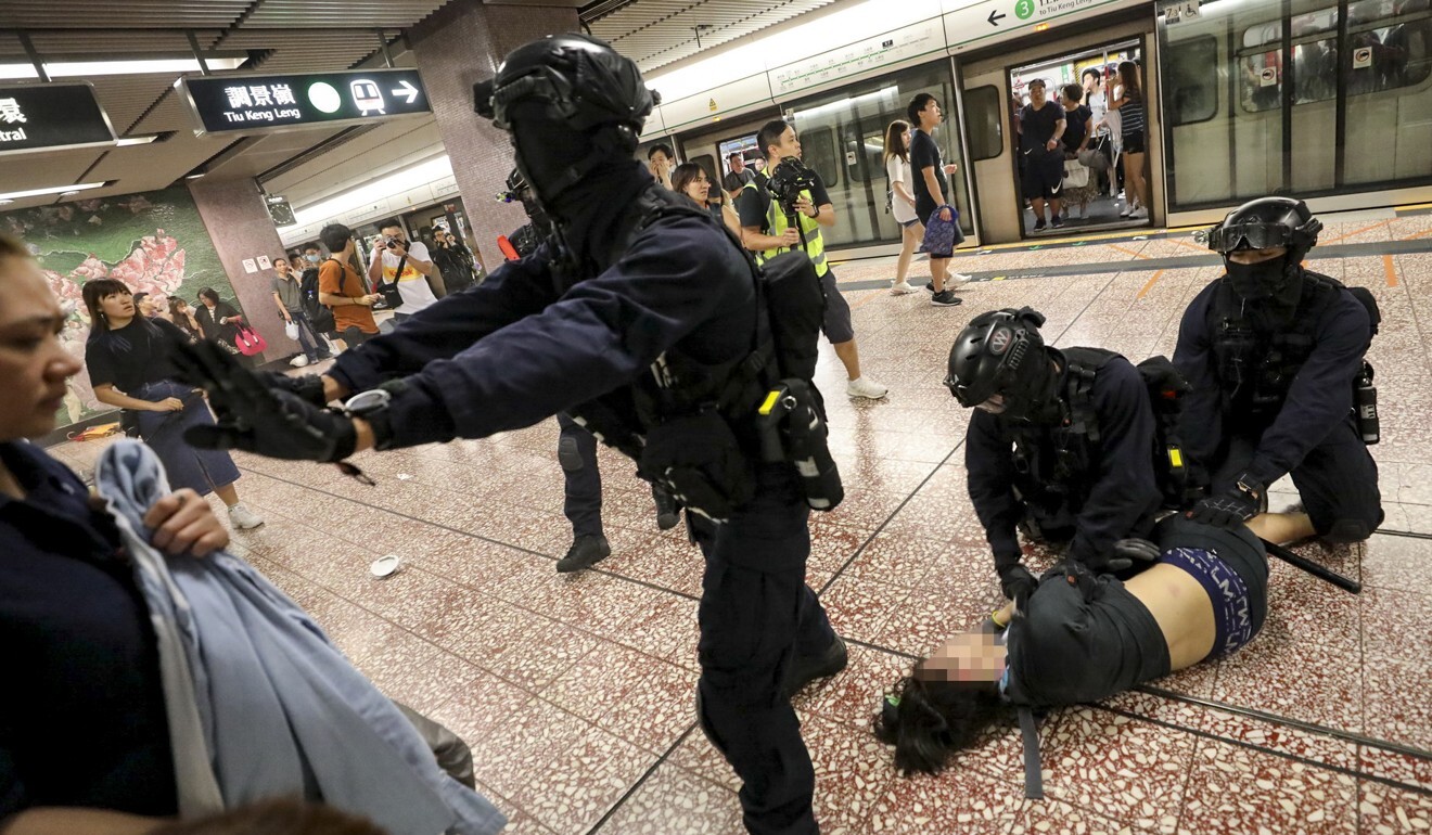 Police officers from the Special Tactical Squad stormed into Prince Edward station last August 31. Photo: Handout