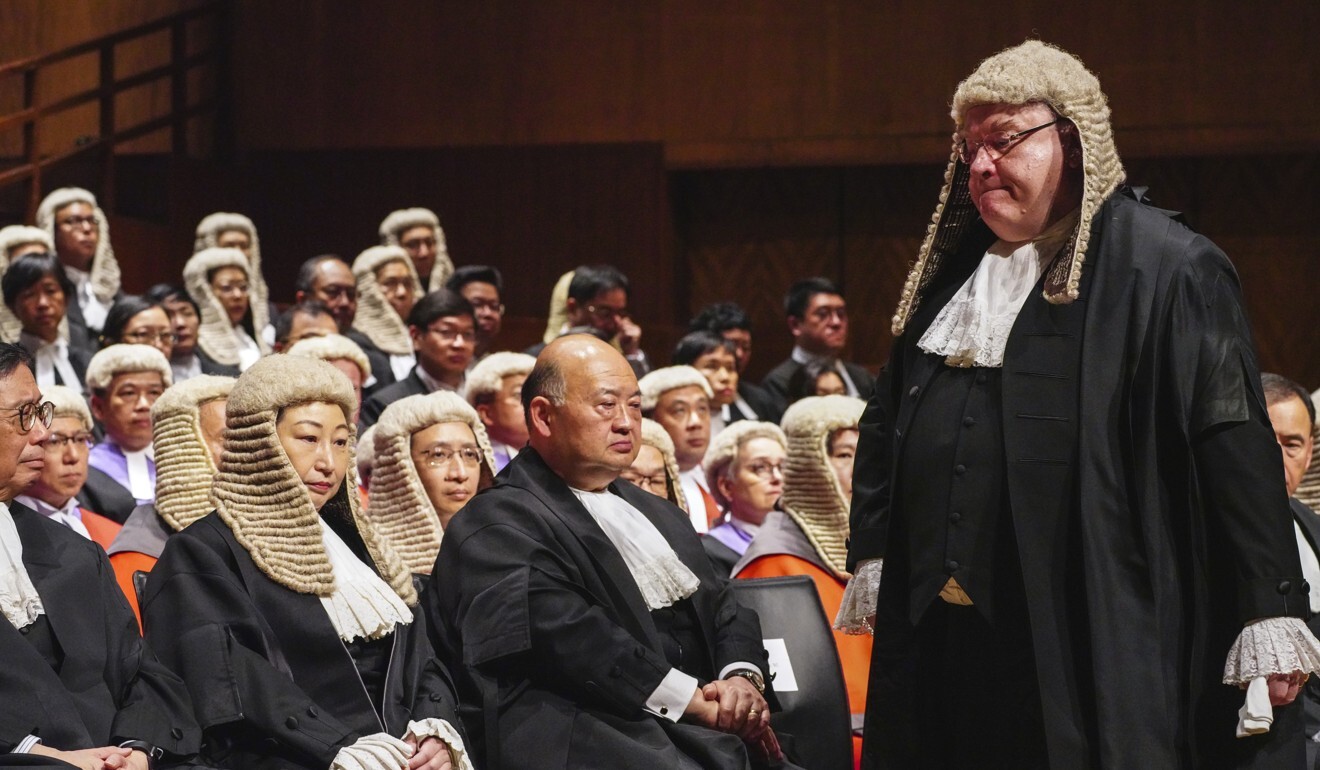 The idea that Hong Kong enjoys separation of powers was backed by Chief Justice of the Court of Final Appeal Geoffrey Ma (centre) in 2014. Photo: Robert Ng