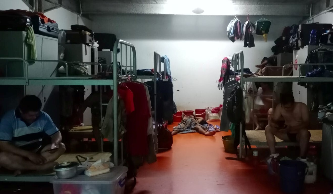 A worker dormitory in Singapore under quarantine measures in April. Photo: Reuters