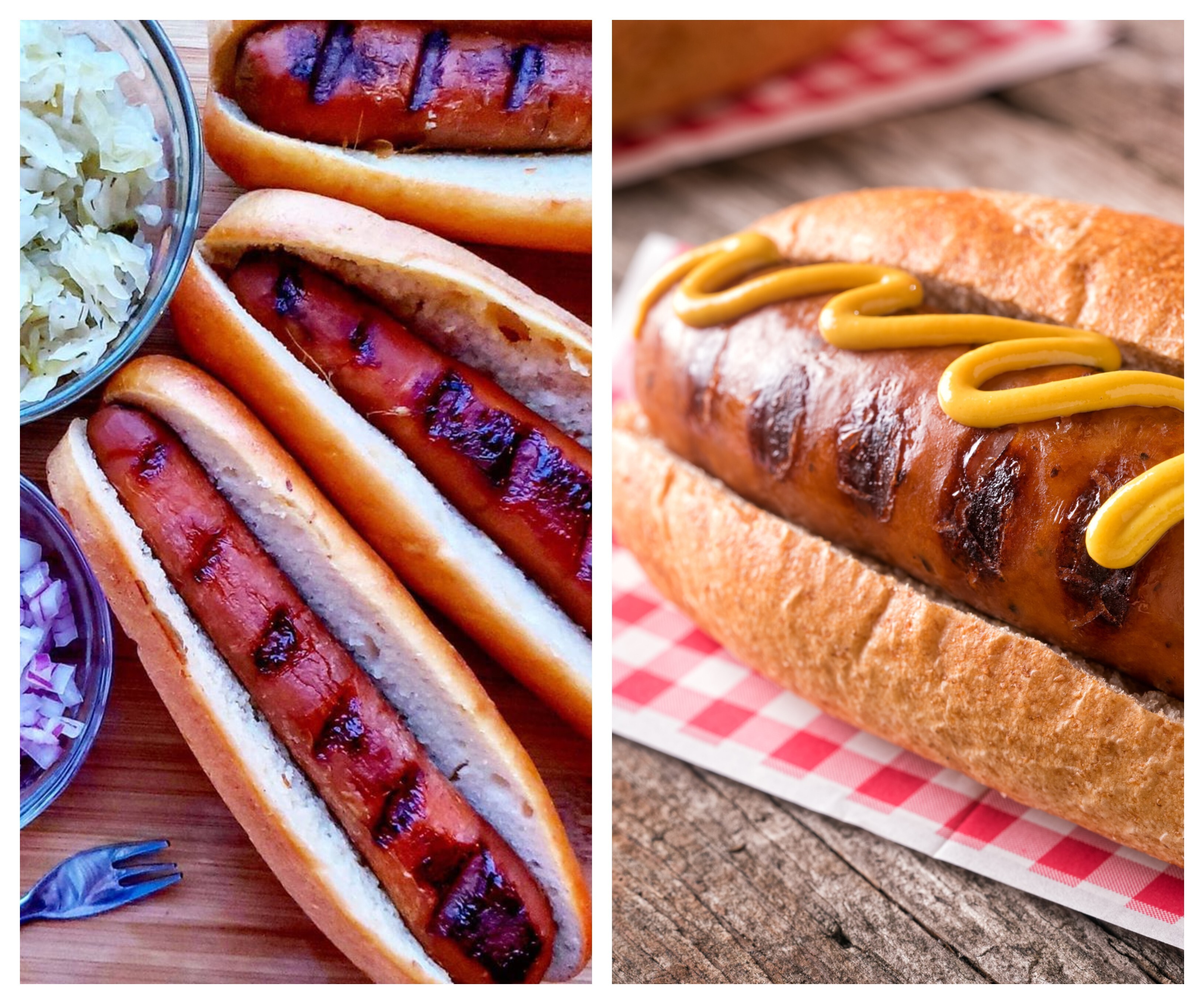 Carrotdog vs hot dog – can you tell the difference? Photos: @knappasaurus_veg/Instagram, Getty Images