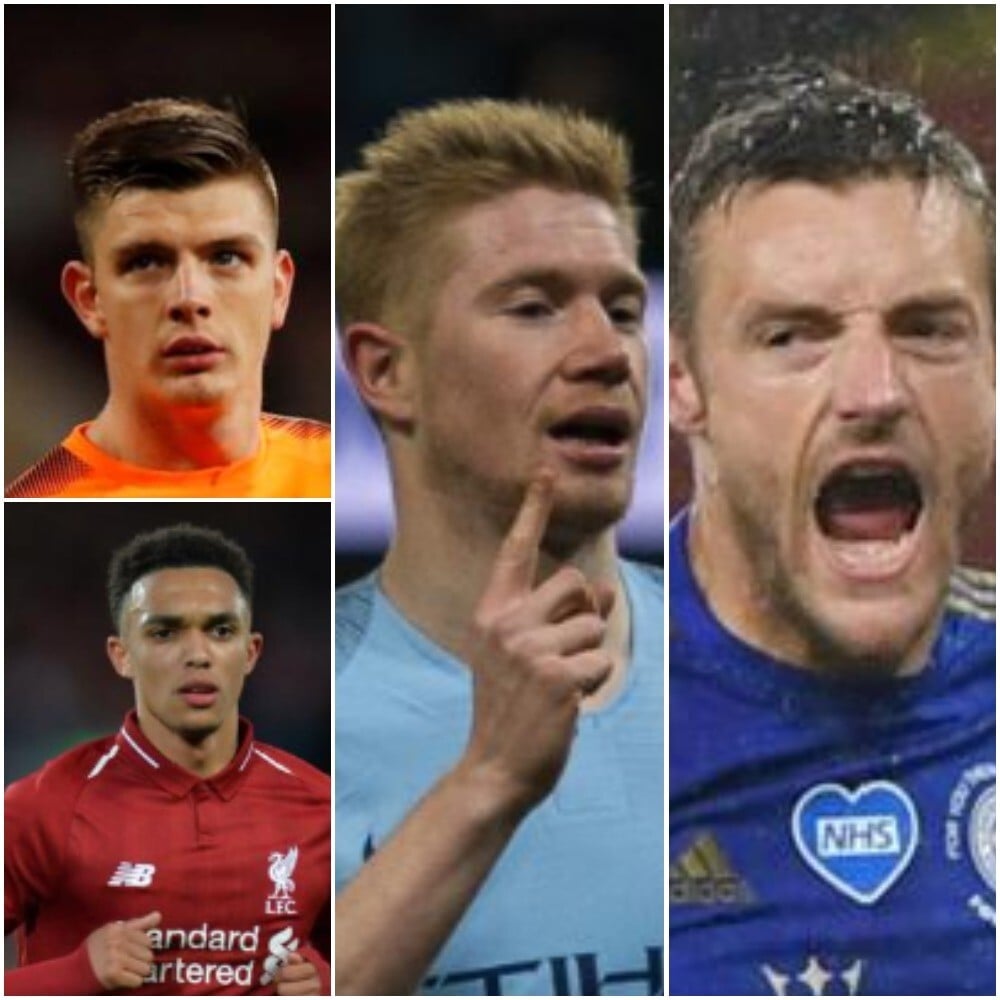 Do Fantasy Premier League stars Nick Pope (Burnley), Trent Alexander-Arnold (Liverpool), Kevin De Bruyne (Manchester City) and Jamie Vardy (Leicester City) make the team this season? Photo: EPA, Reuters