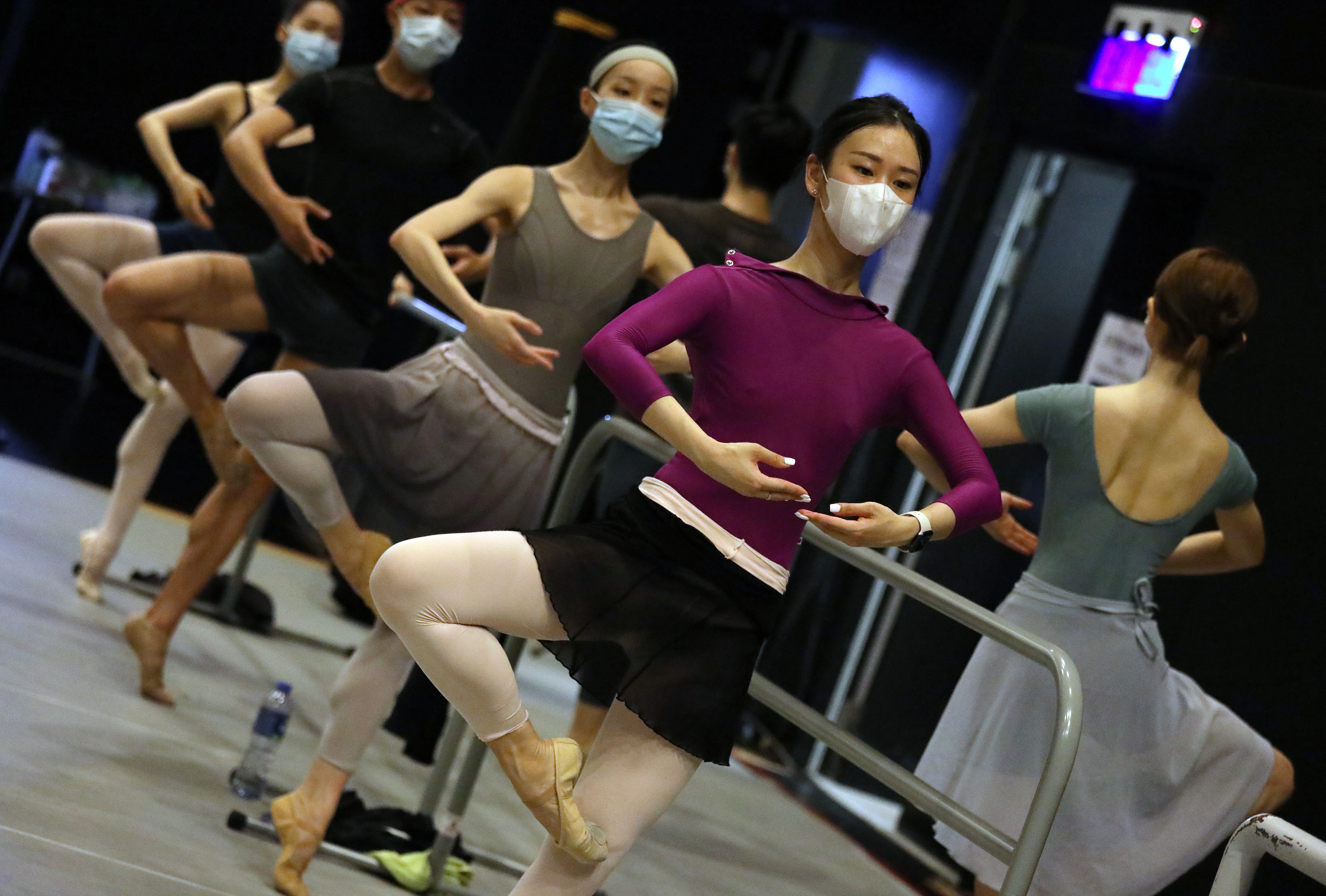 Hong Kong Ballet dancers practise in a studio at the Hong Kong Institute of Contemporary Culture during the coronavirus pandemic. Photo: Nora Tam