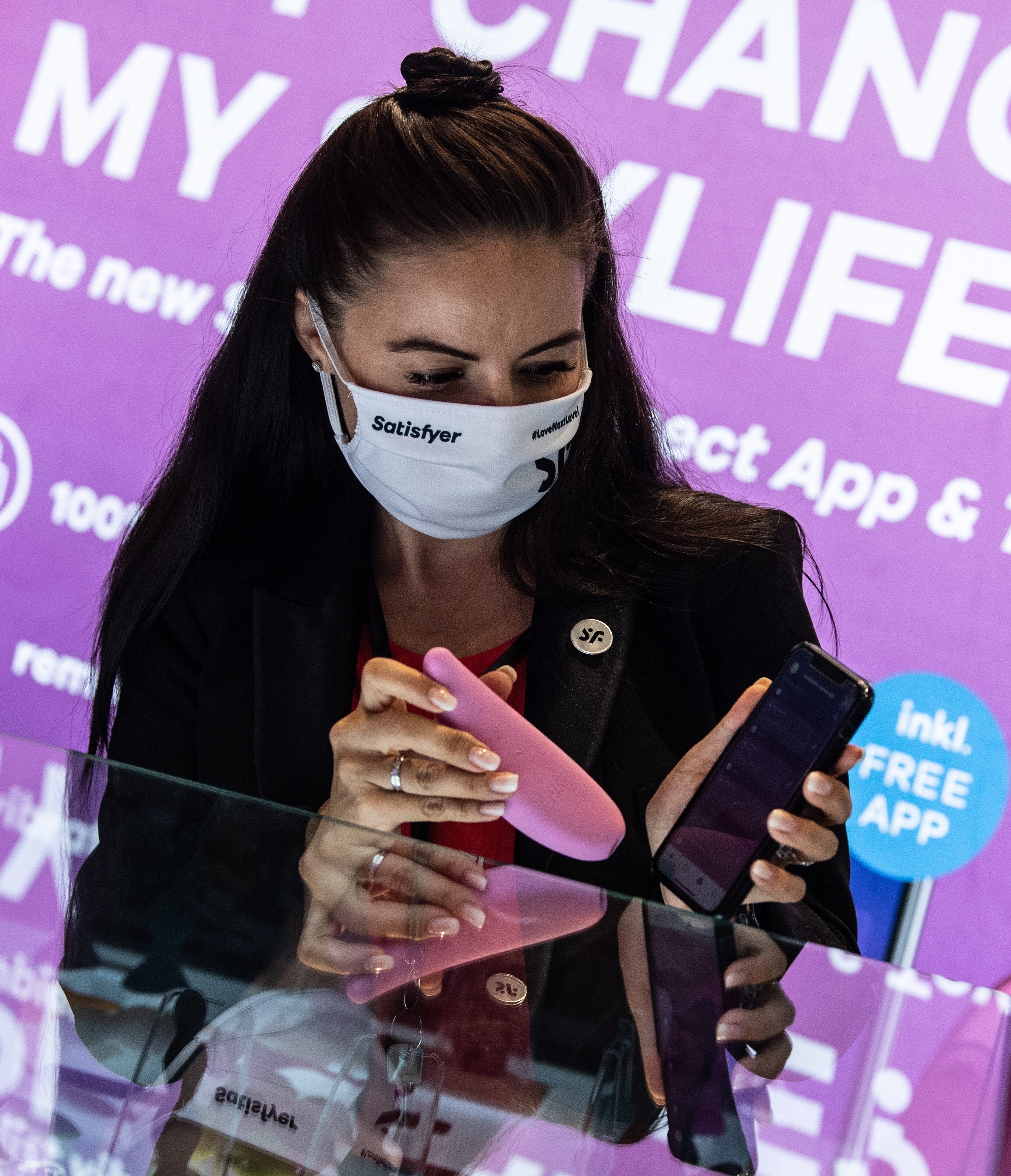 Sexual wellness brand Satisfyer’s new app allows couples to remotely operate each other’s sex toys during lockdown. It was just one of the many gadgets aimed at helping to deal with coronavirus issues at this year’s IFA 2020 in Berlin. Photo: EPA-EFE