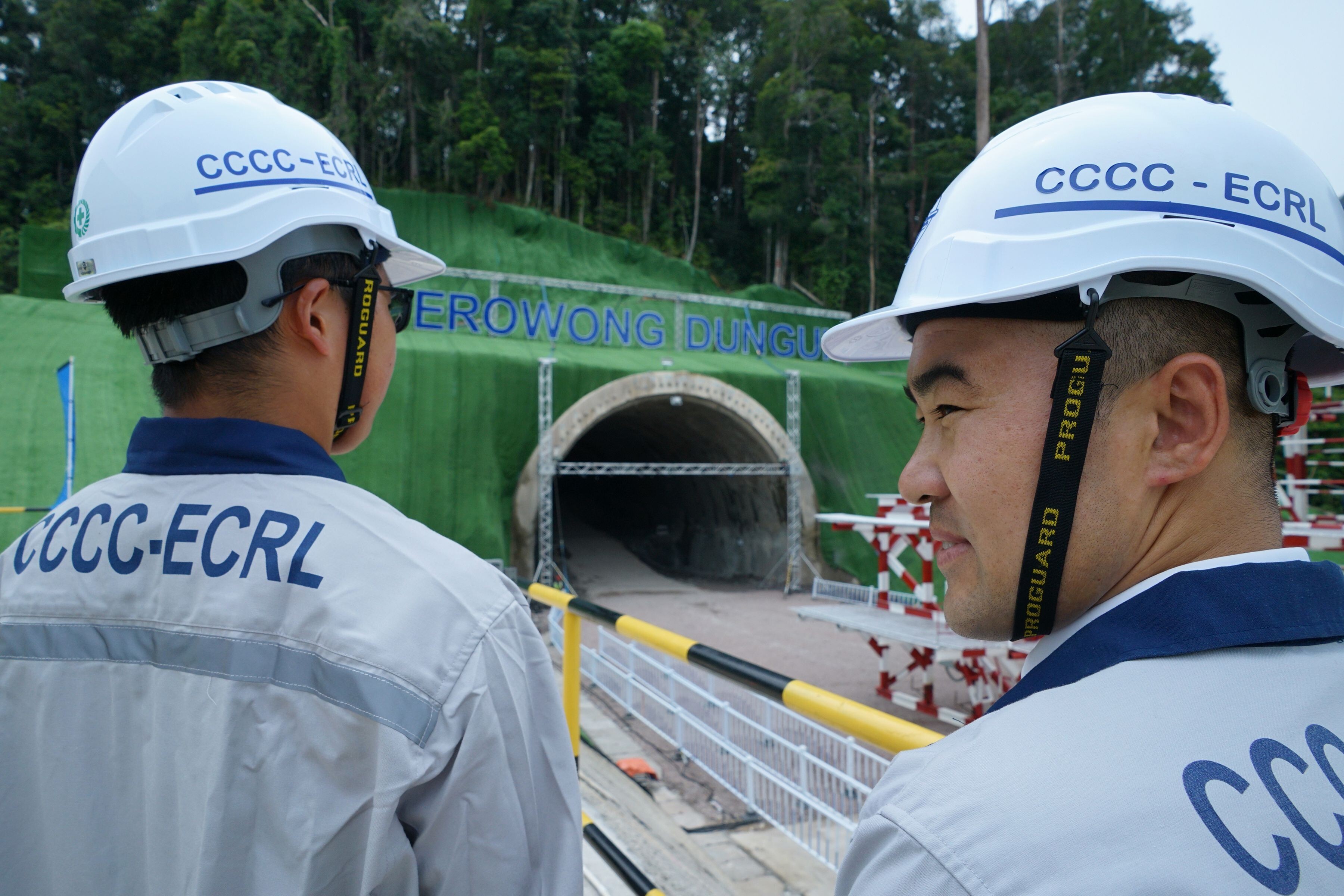 Workers from the China Communications Constructions Company at the construction site of the East Coast Rail Link project in Malaysia. Photo: AFP