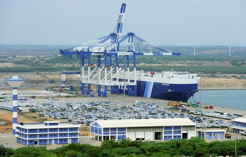 The port facility at Hambantota, in Sri Lanka, in 2015. Photo: AFP