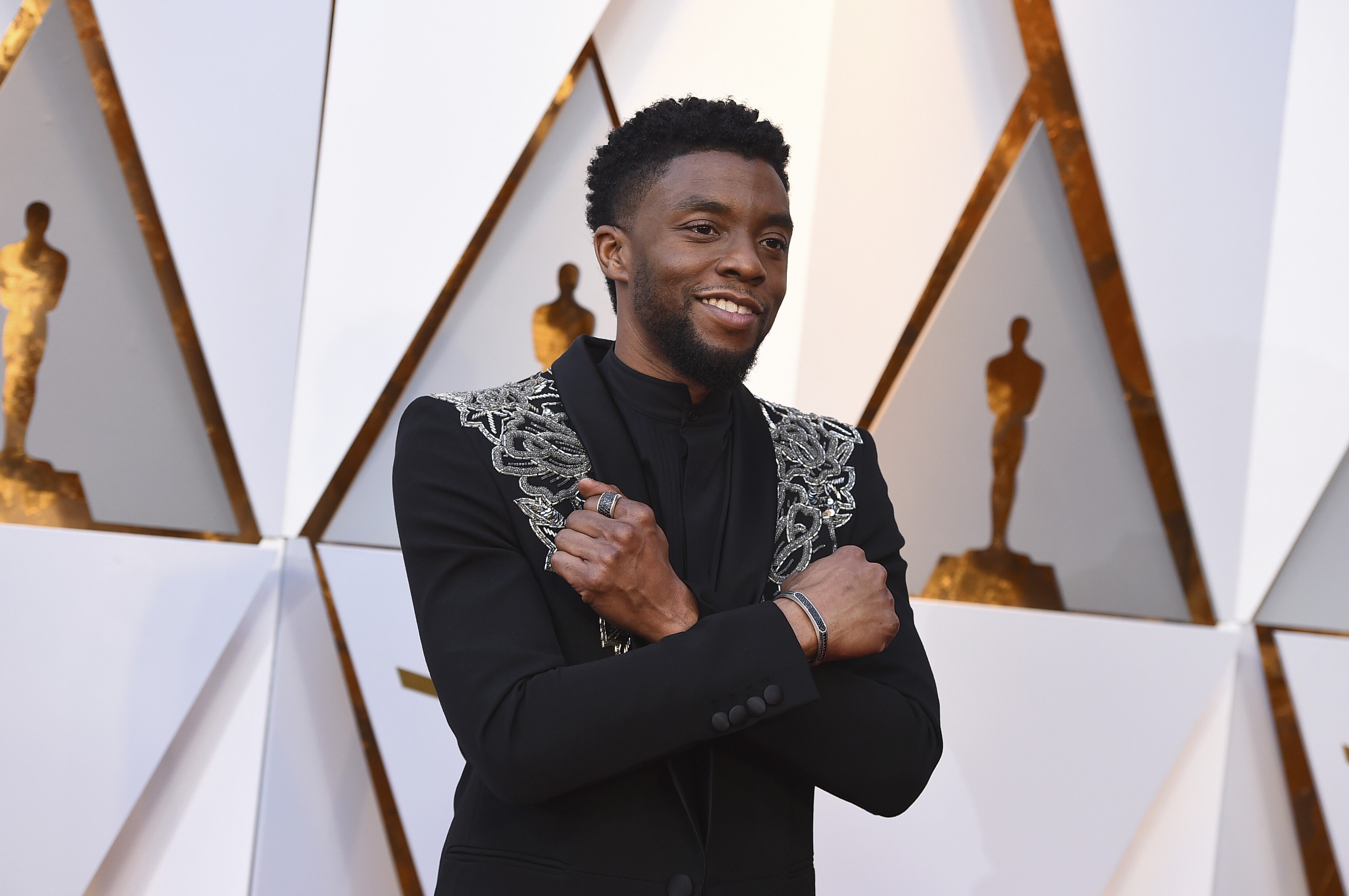 Chadwick Boseman at the Oscars in 2018. The actor was diagnosed with cancer before the filming of Black Panther but continued to make films while going through chemotherapy and surgery. Photo: AP
