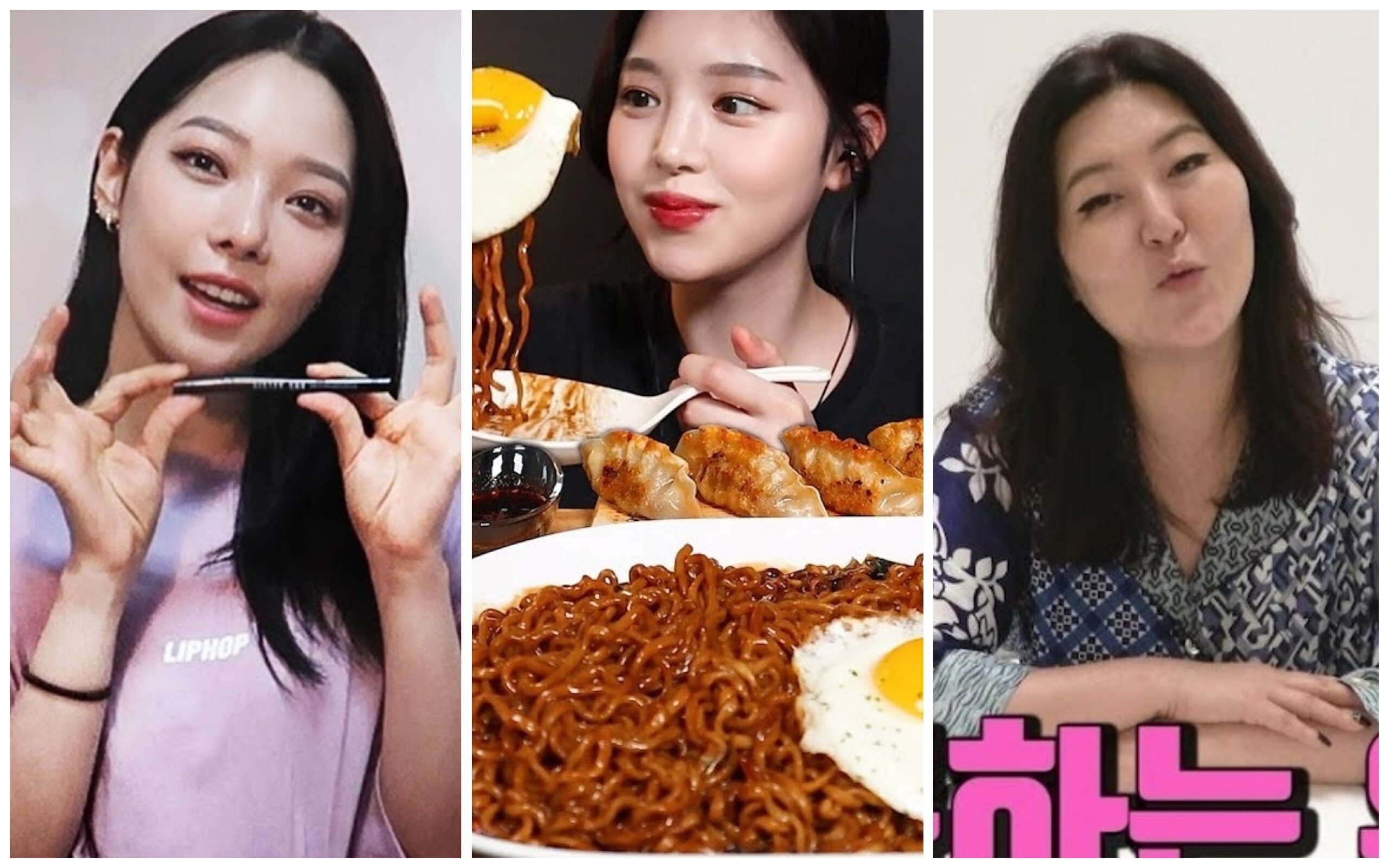 South Korean YouTuber stars are under fire for misleading there fans. Photo: YouTube/@Minny J 소민; @Eat with Boki; @슈스스TV