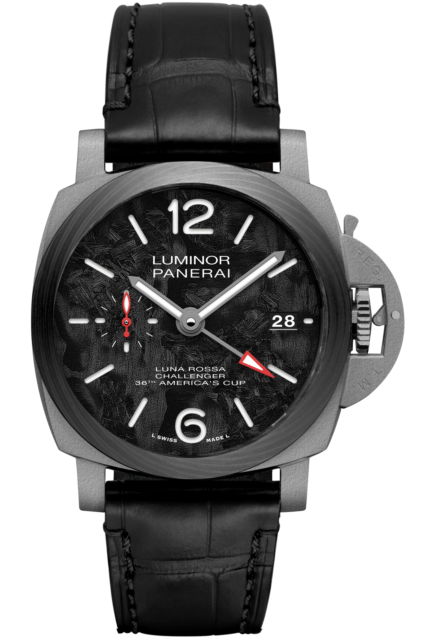 An Officine Panerai Luminor Luna Rossa GMT watch with 42mm dial, launched at the Watches & Wonders fair in Shanghai.