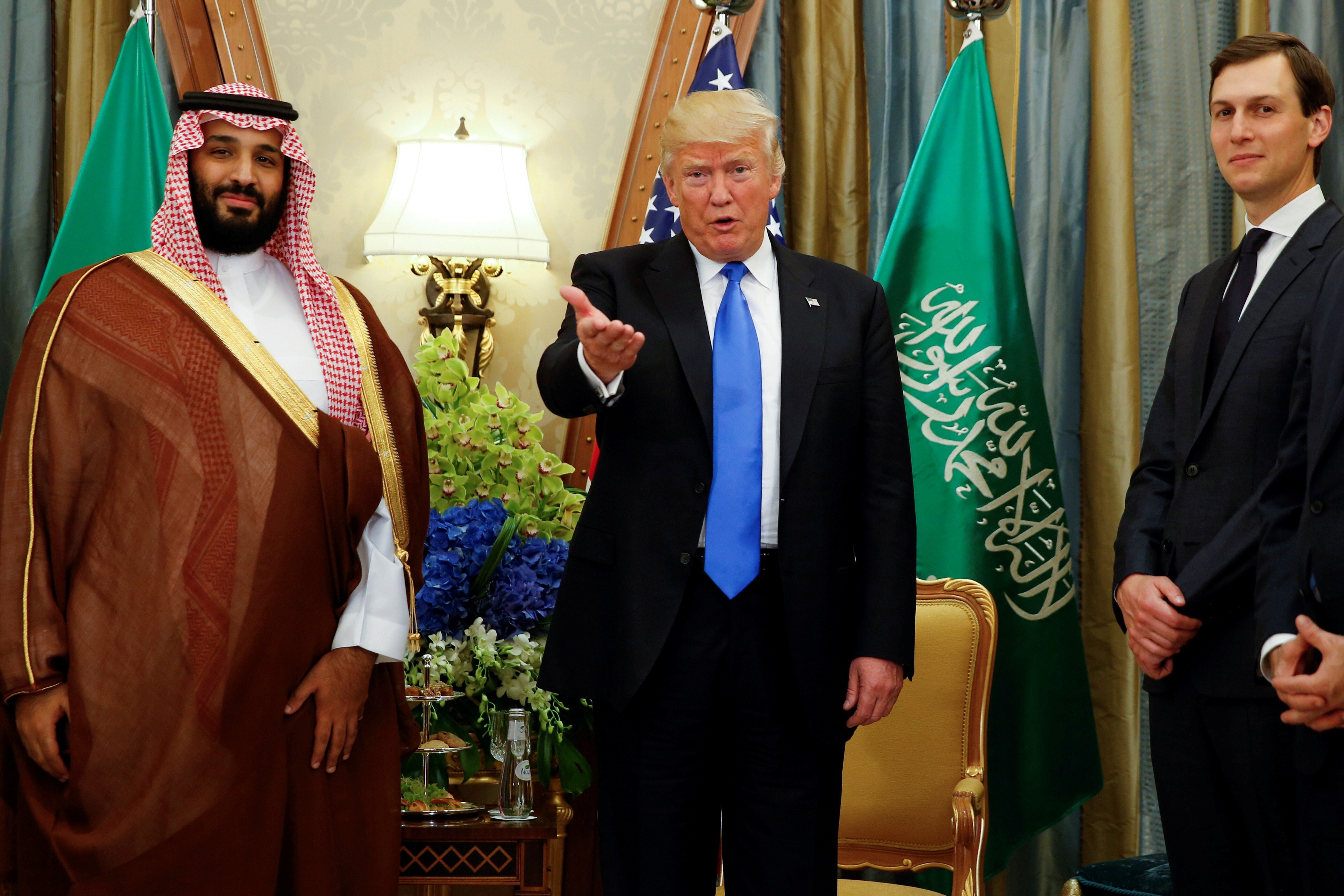 Saudi Arabia’s Crown Prince Mohammed bin Salman, US President Donald Trump and White House senior adviser Jared Kushner. Photo: Reuters