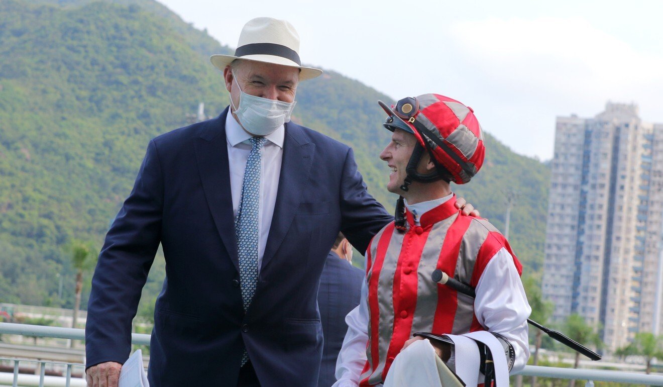 David Hayes with Zac Purton after the win of Metro Warrior earlier this season.