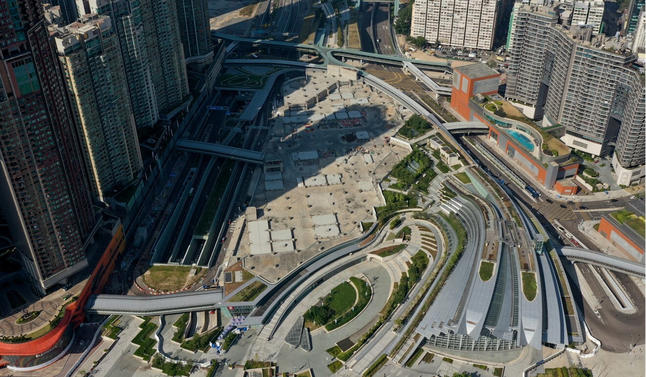 The plot of land atop the West Kowloon high-speed railway station is equivalent to 47 Olympic-sized swimming pools. Photo: Winson Wong