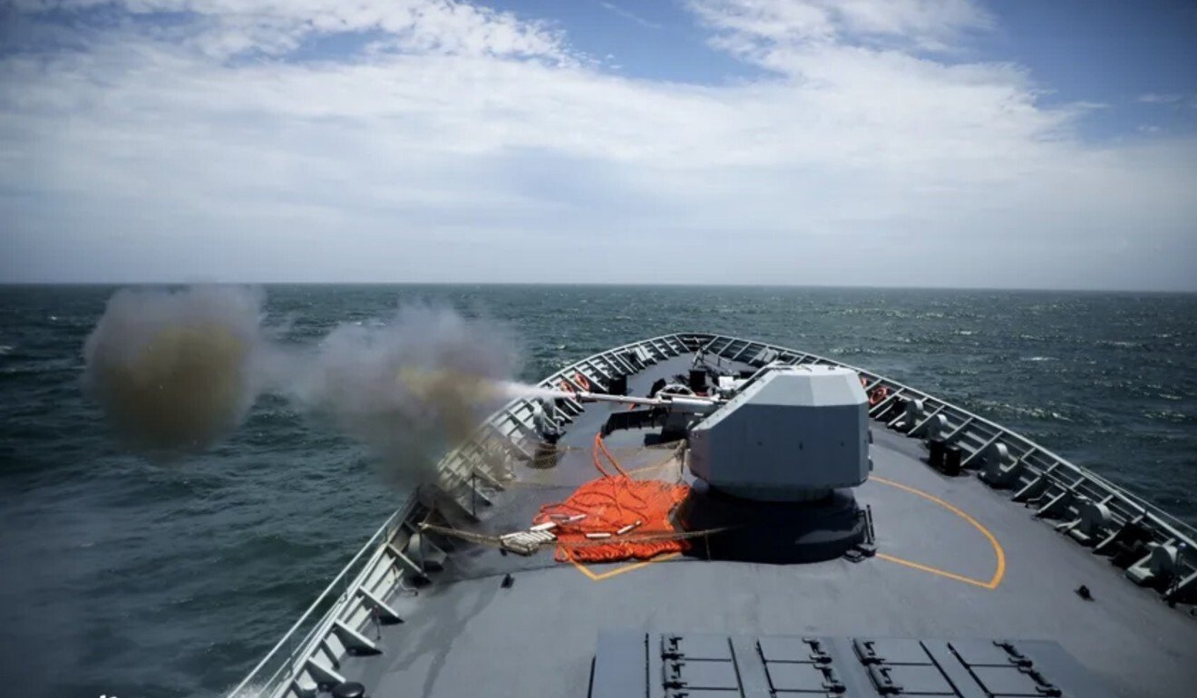 The Chinese navy conducts a live-fire drill in the East China Sea. Photo: Sourced online