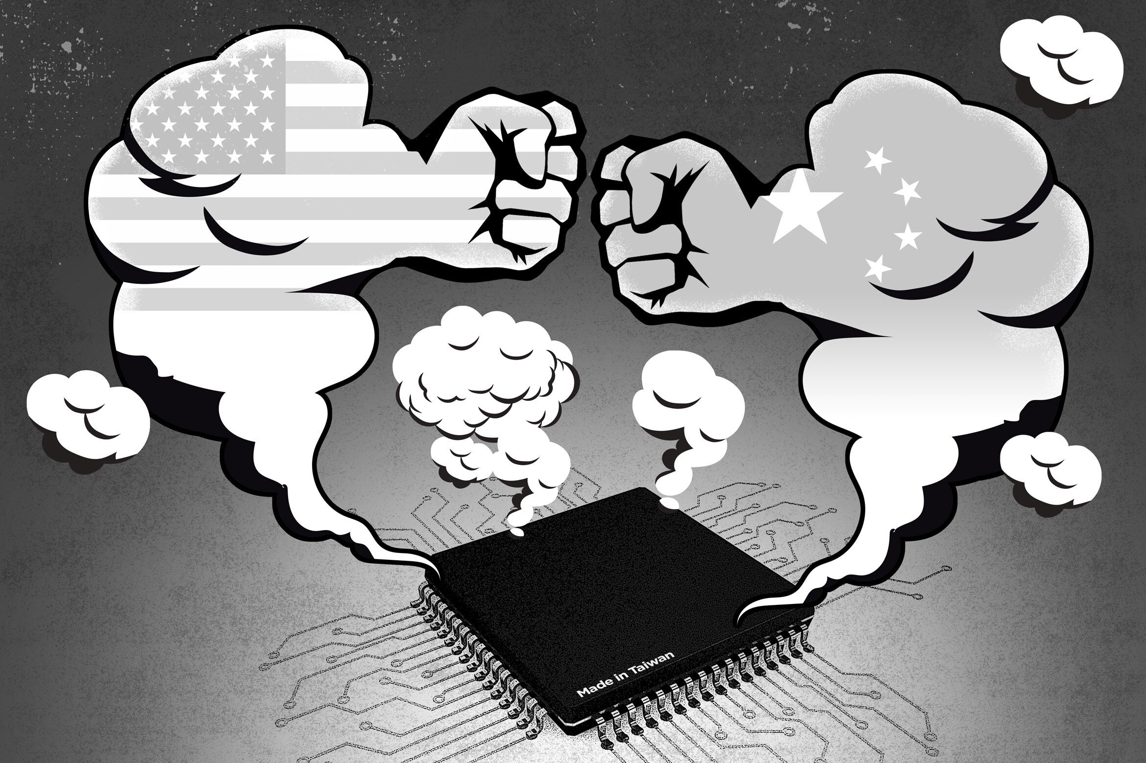 Semiconductors have emerged as a new battleground between China and the US. Illustration: Dennis Yip