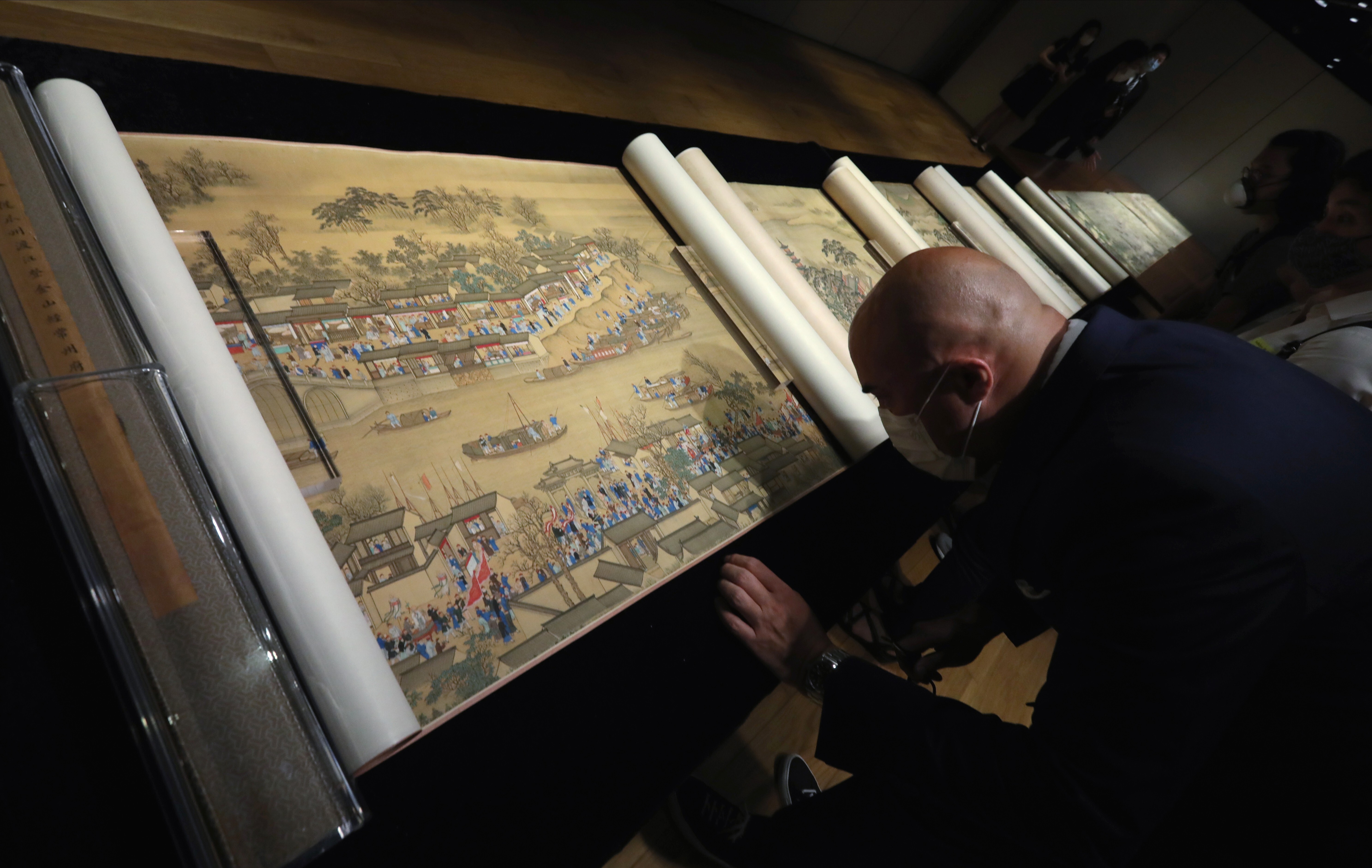 Chinese scroll painting that was mutilated will be shown whole for