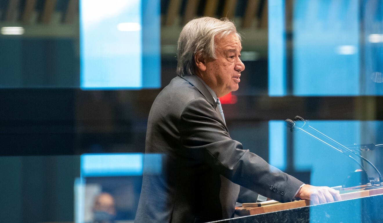 “Our world cannot afford a future where the two largest economies split the globe”: United Nations Secretary General António Guterres during the General Assembly. Photo: United Nations via Reuters
