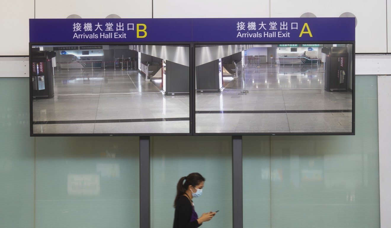 An empty arrival hall at Hong Kong International Airport. Photo: Winson Wong