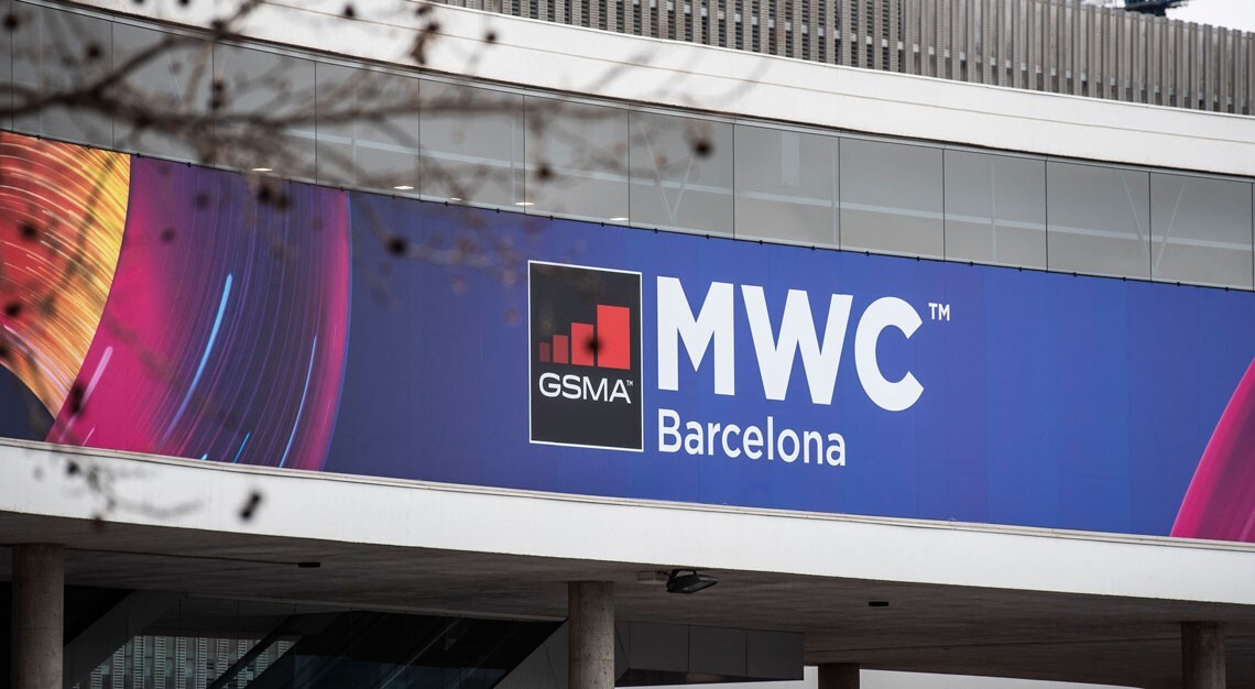 Outside the pavilion of the cancelled Mobile World Congress event in 2020. Photo: Europa Press/Getty