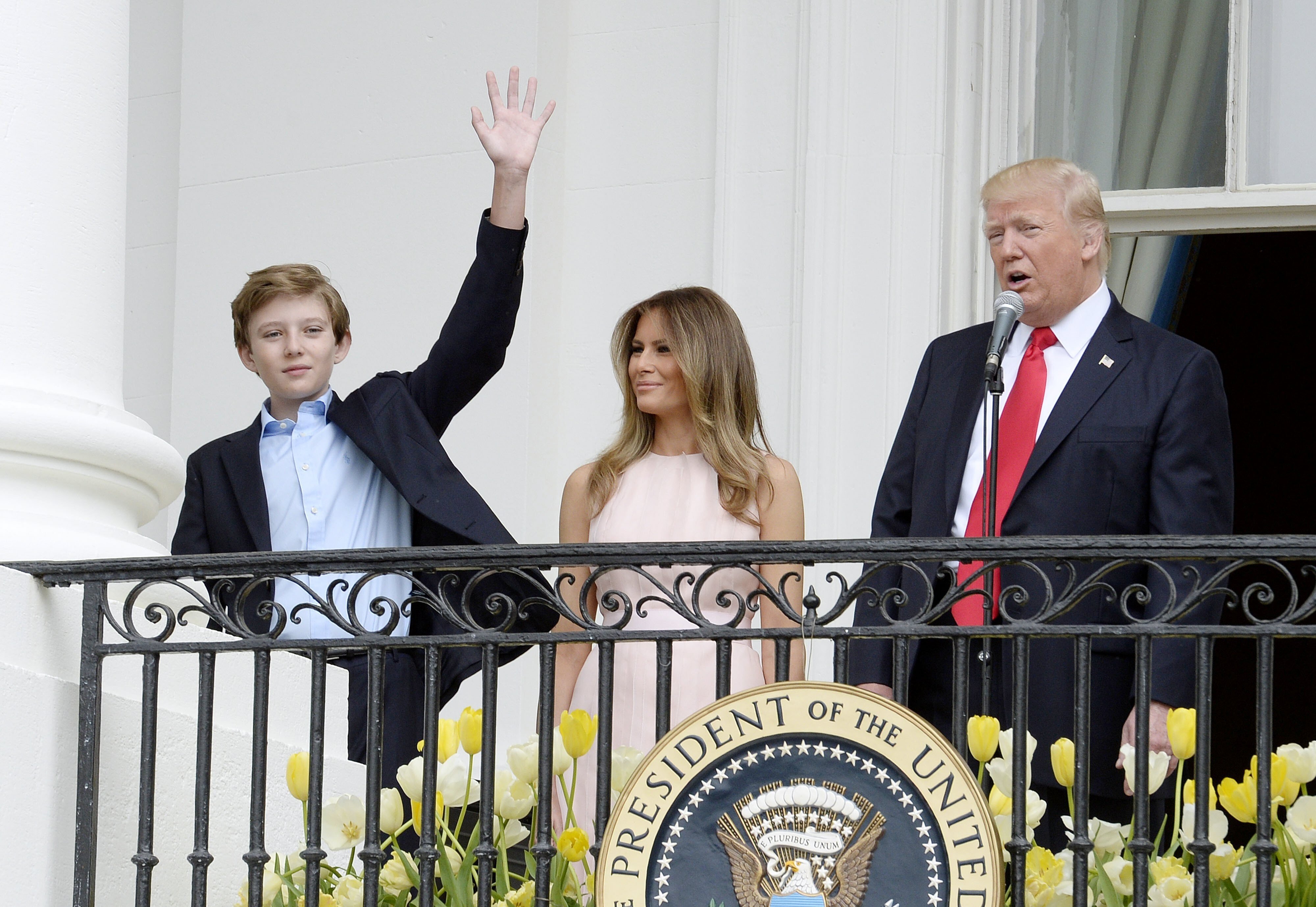 US president Donald Trump and first lady Melania are staunch supporters of their son Barron’s love of soccer. Photo: EPA/SIPA Pool