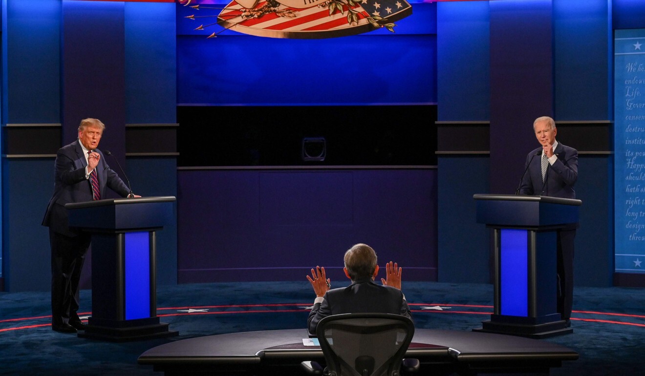 Trump and Biden spent much of the debate speaking over one another. Photo: AFP