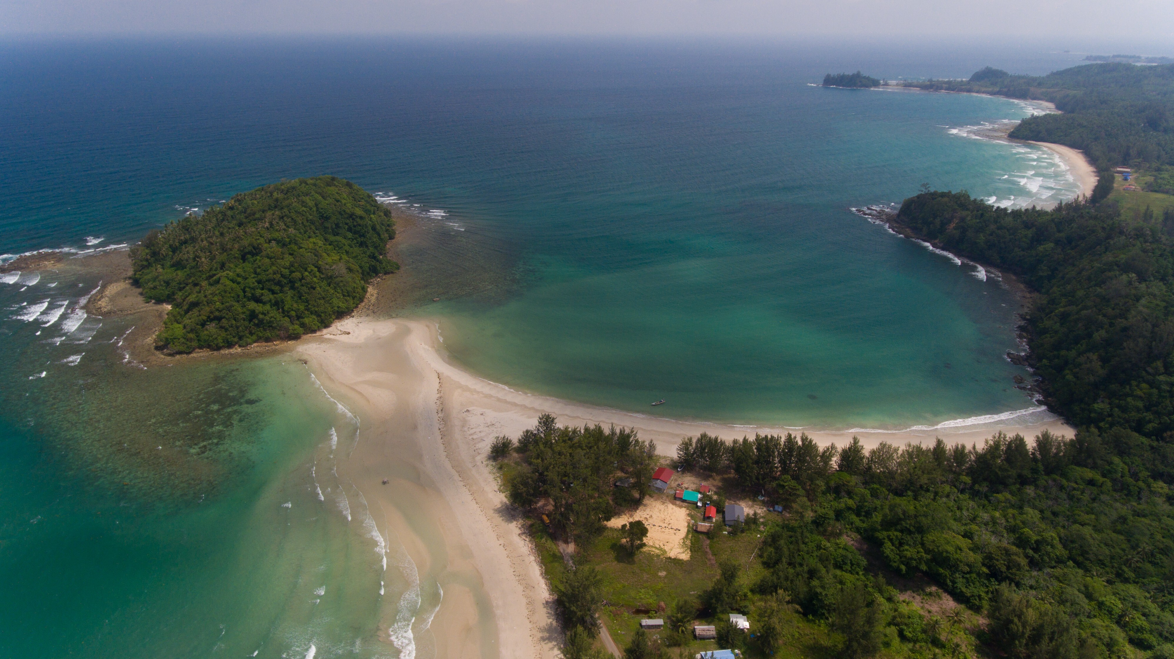 An aerial view of a Malaysian beach in Kudat, Sabah. Photo: Shutterstock
