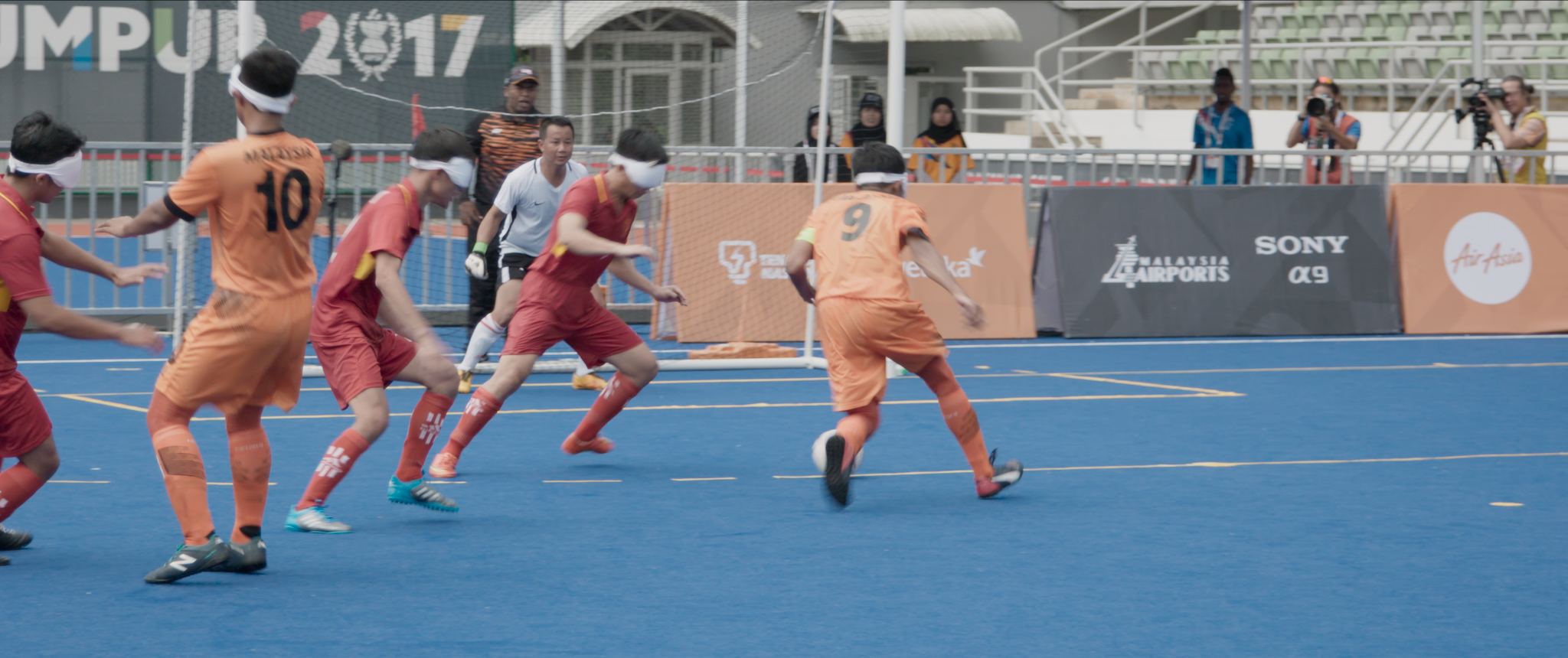 The Malaysian blind football team competing at the Asean Para Games in Kuala Lumpur in 2017. Photo: Handout