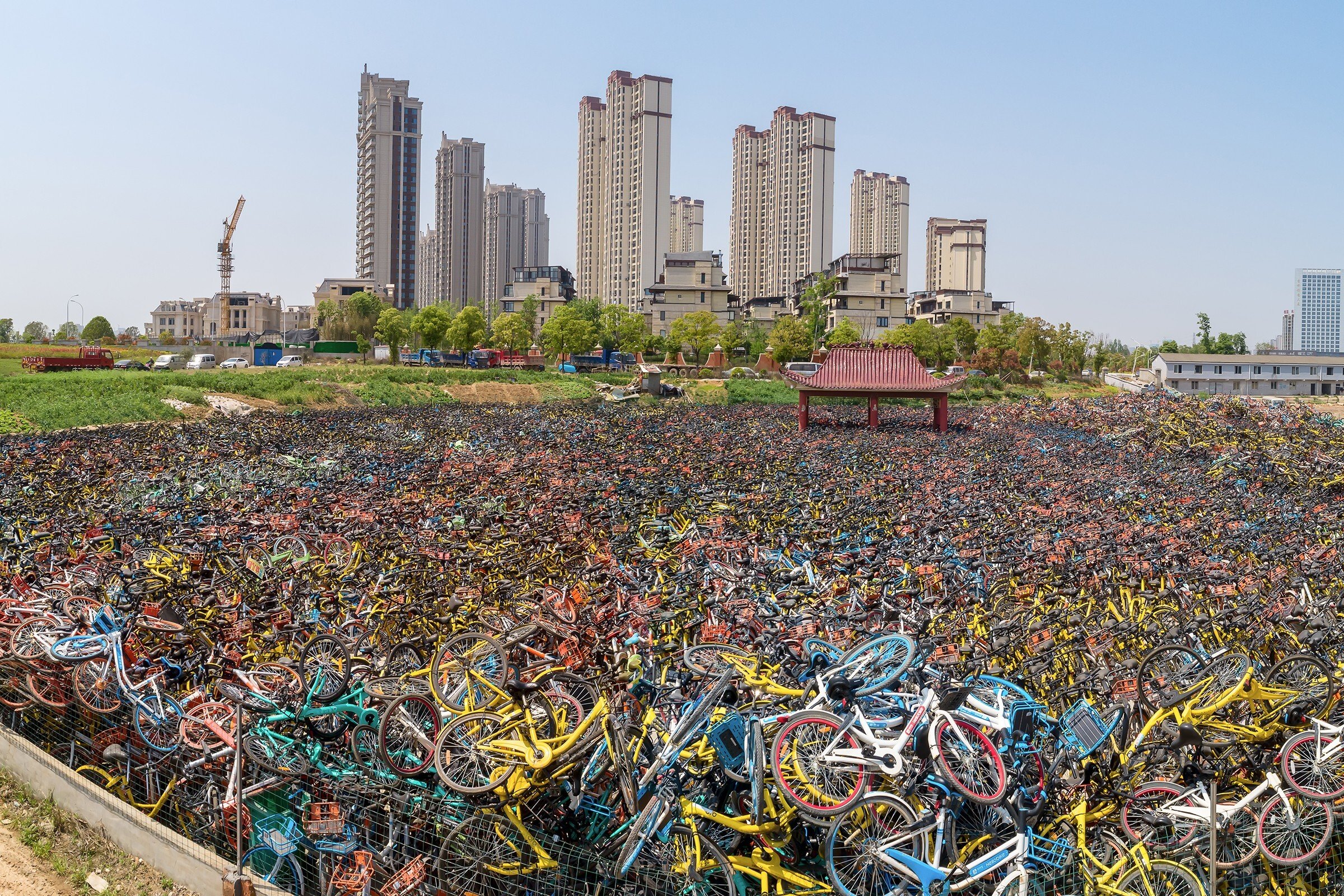 A bicycle graveyard in Wuhan in 2018. Photo: Wu Guoyong