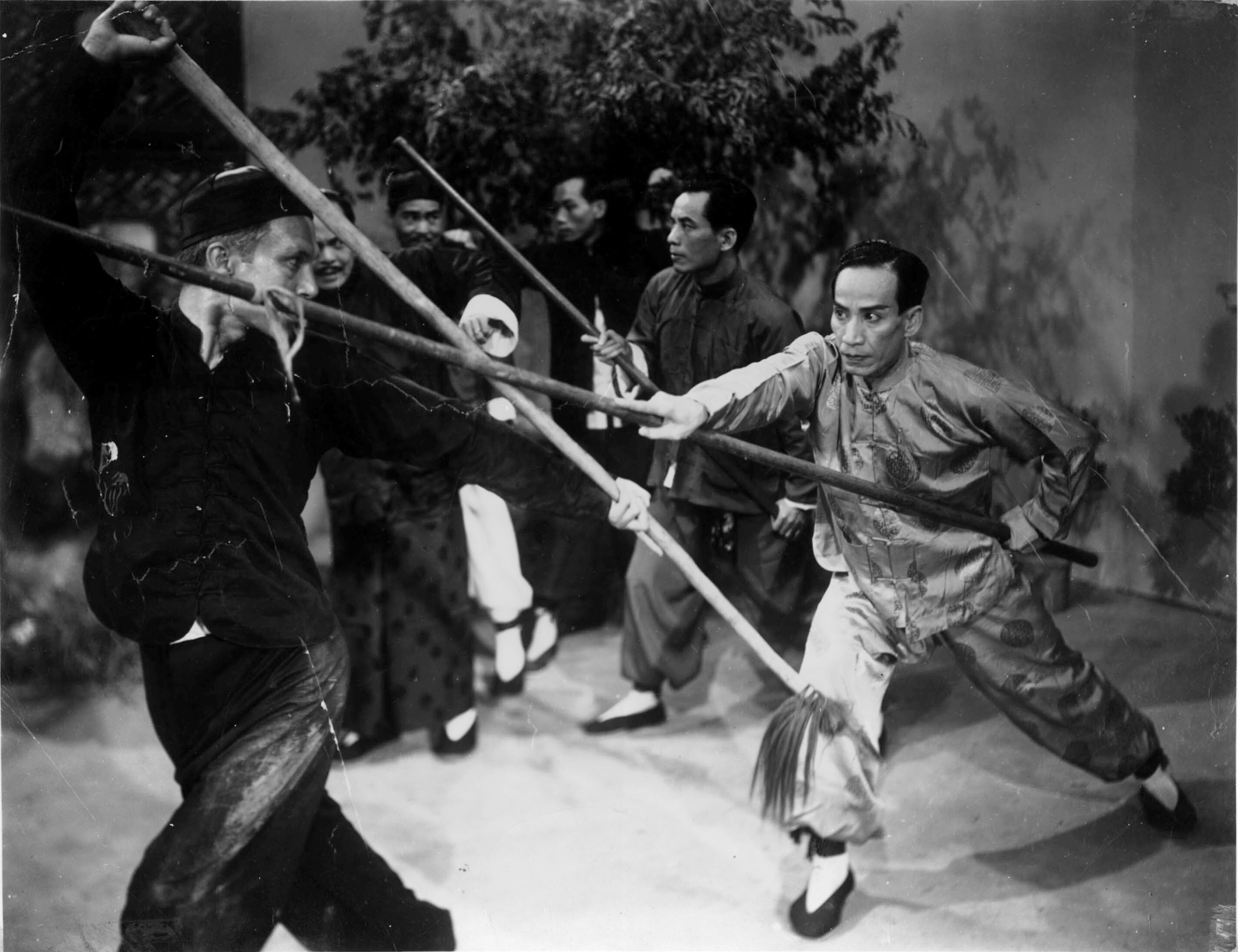 Kwan Tak-hing (right) in the title role in The Story of Wong Fei-hung, Part One: Wong Fei-hung’s Whip that Smacks the Candle (1949).